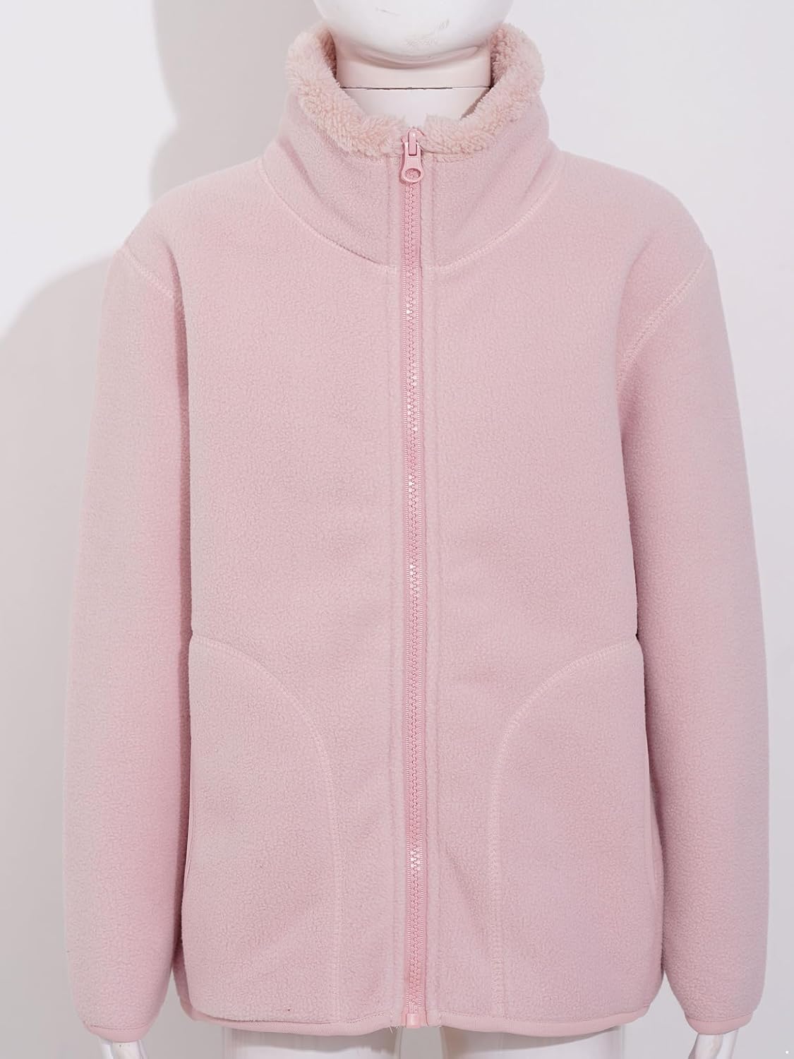 Kaerm Child Boys Girls Fleece Zipper Closure Jacket Coat Youth Long Sleeve Thick Warm Full Winter Coat Outerwear