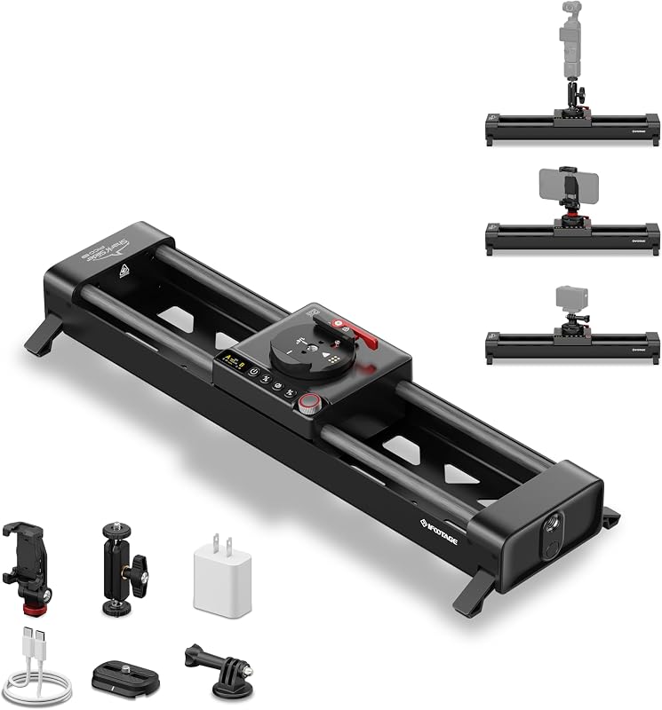 Pico Pro Estabilizador de cardán para teléfono deslizante motorizado de 15,7" | Estabilizador de cardán para teléfono portátil de 2 ejes para iPhone Android Insta360 Action Cams DJI Pocket 3/4, carga útil de 3,3 lb