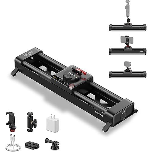 IFOOTAGE Shark Slider Pico Pro Motorized Mini Slider, 15.7'' 2-Axis Phone Dolly Track Slider Video Stabilizer Rail Compatible with GoPro Insta360 iPhone Android DJI Pocket 3/4, Payload 3.3lb