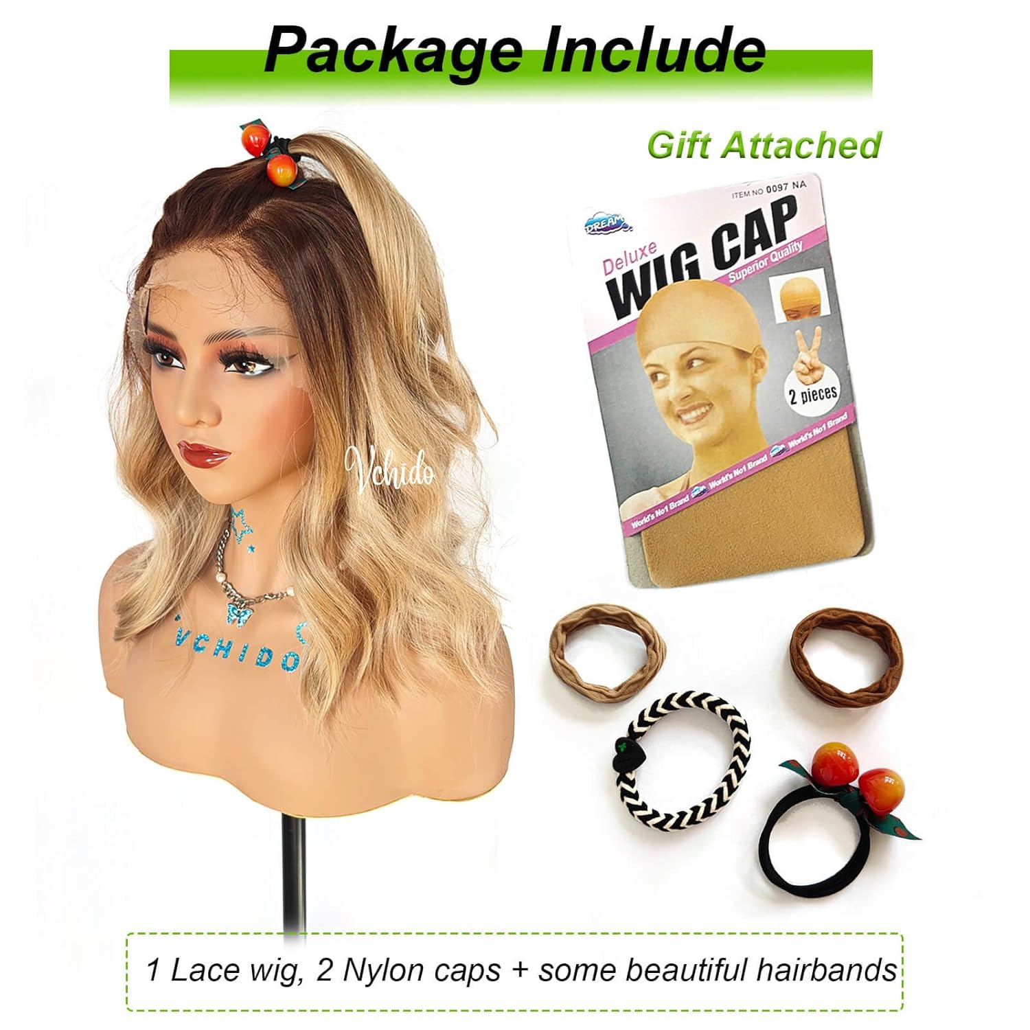 Ombre Brown Blonde Wavy Long Bob Synthetic 13x4 Lace Front Wig 16 Inch Loose Curly Wavy Blonde Highlight Mideum Shoulder Length Short Bob Glueless Lace Frontal Wigs With Baby Hair