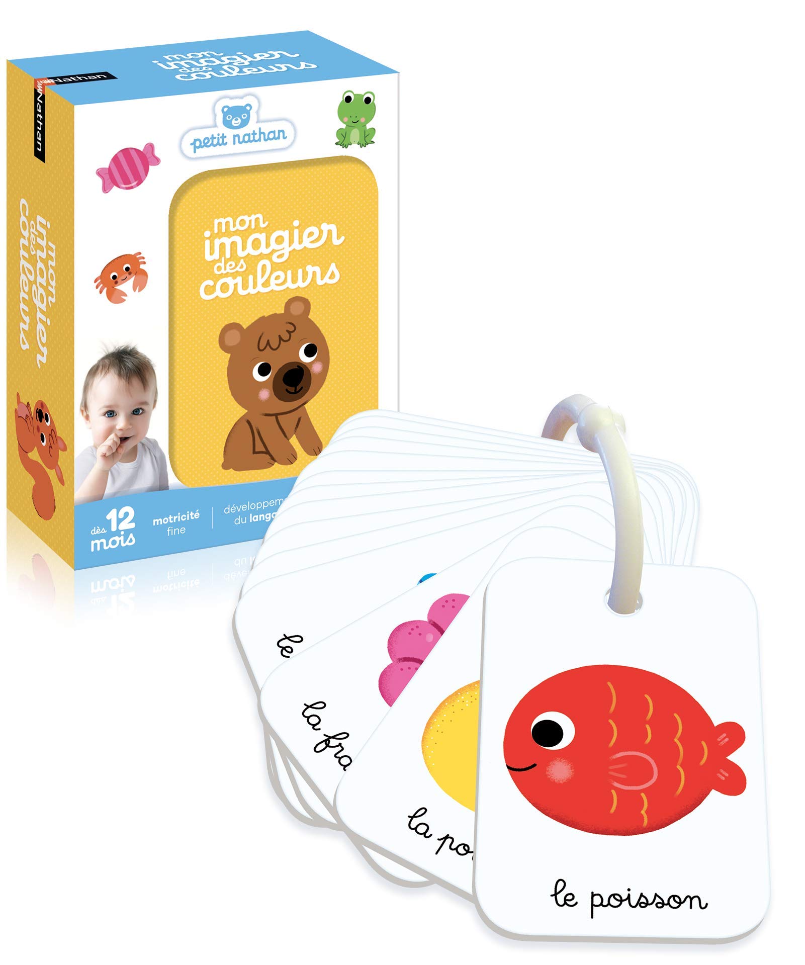 NathanMon Imagier des Couleurs - Discover Colours - Educational Game - Language Development - Easy to Catch Imaging - For Babies from 12 months