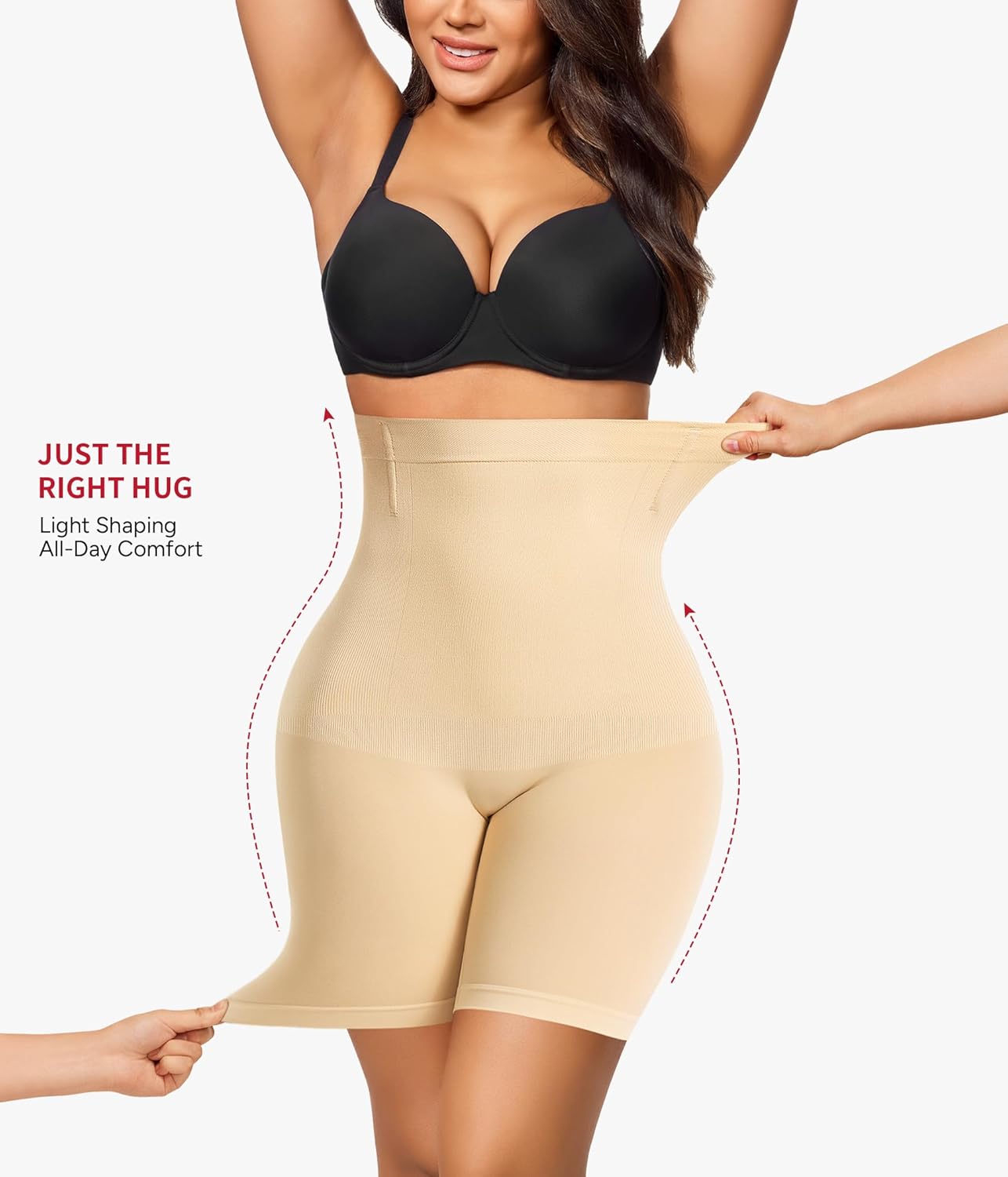 Nebility Tummy Control Shapewear for Women Butt Lifting Shapewear High Waist Body Shaper Shorts Seamless Thigh Slimmer - Image 6