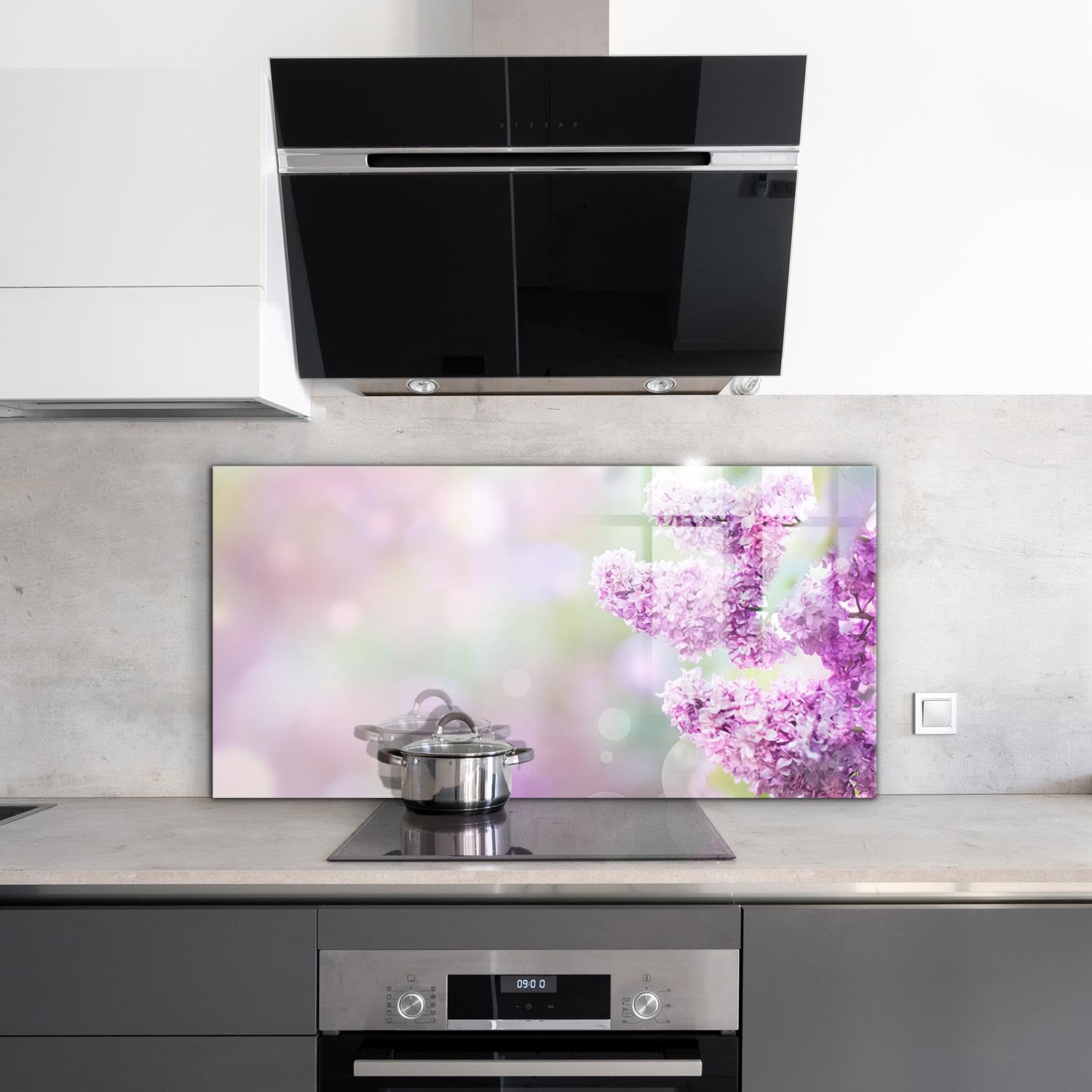 Backsplash for Kitchen Tempered Glass Splashbackt Deco Wall Panel f B 0300 aq a | UK