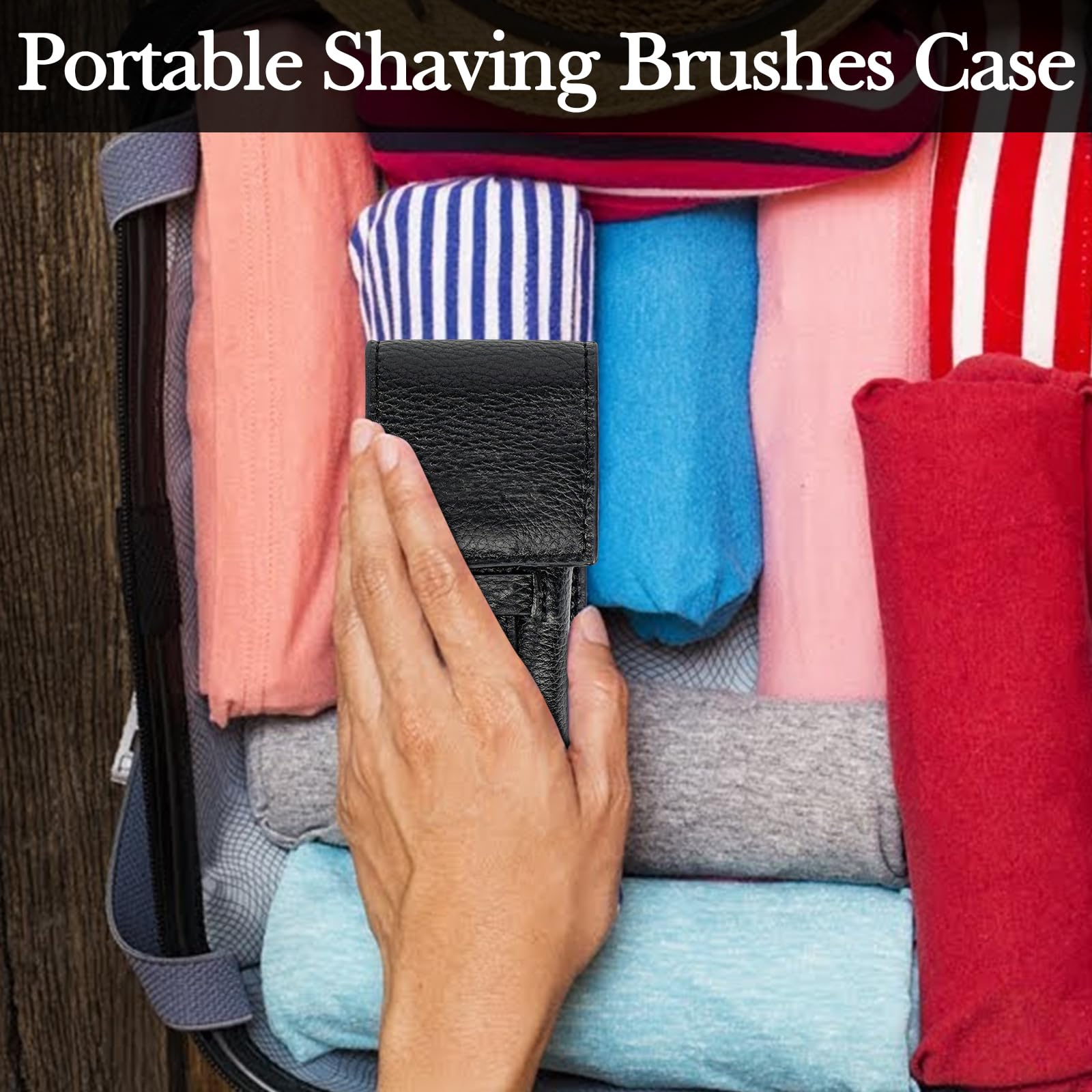 Linkidea Custodia da Viaggio per Pennelli da Barba, Borsa Organizer Portatile, Supporto Compatto Compatibile con Pennelli da Barba di Piccole Dimensioni (Nero)
