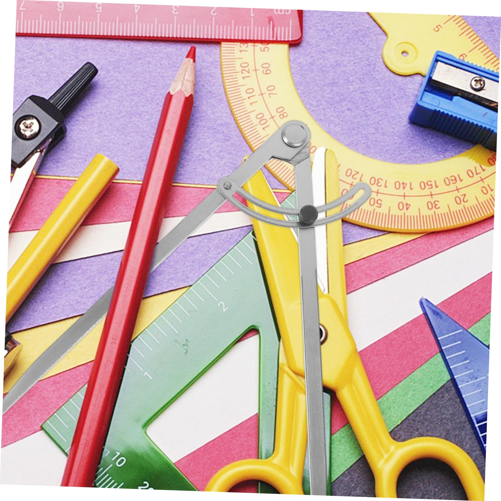 DOITOOL 5 Pièces Compas Multifonctionnel avec Porte Crayon pour Outil pour Écoles Artistes et Menuisiers