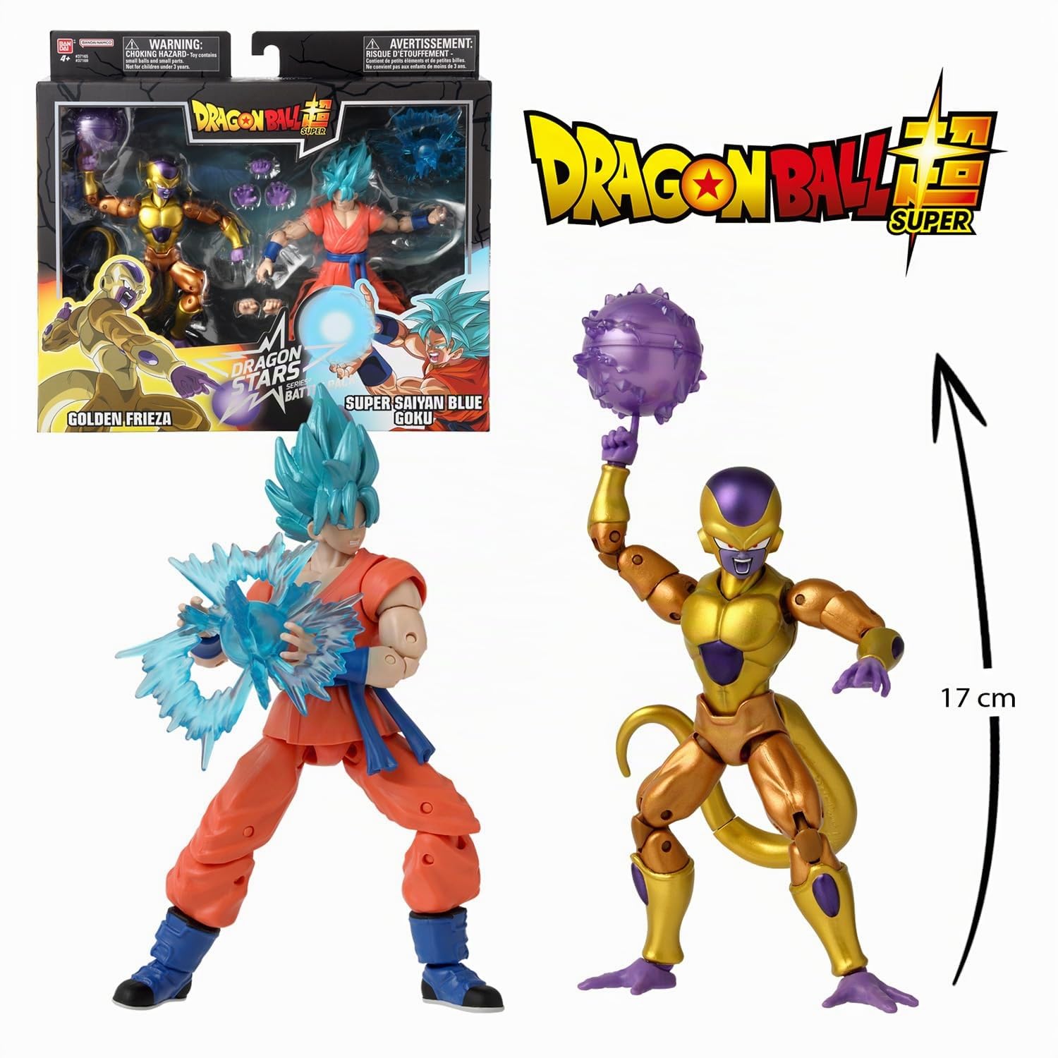 BANDAI - Dragon Ball Super - Figura Dragon Stars 17 cm - Battle Pack - Golden Freezer vs Super Saiyan Blue Goku - 37169