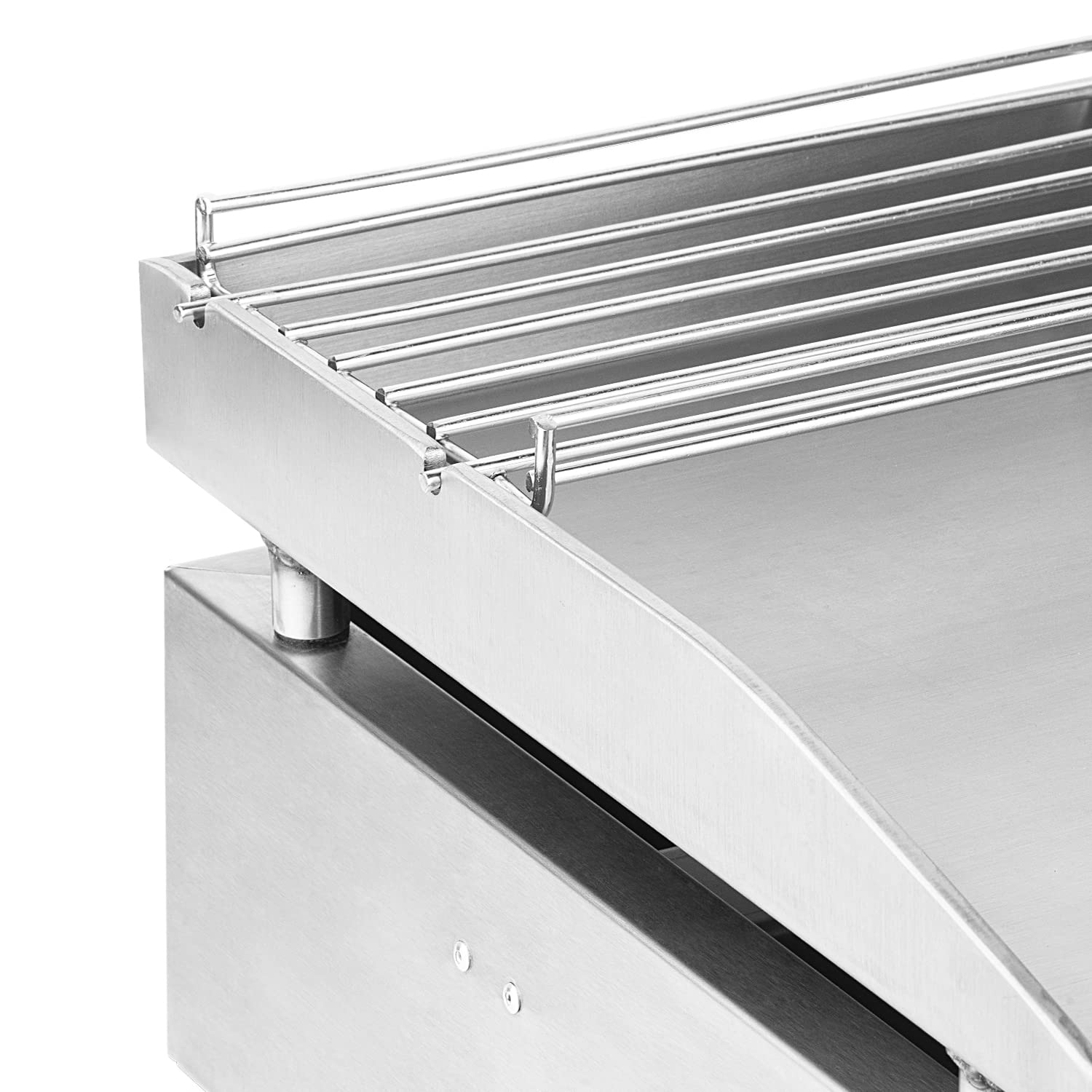 H.Koenig Plancha PLX920 2 palniki gazowe U ze stali nierdzewnej, propan lub butan, jednorodna dystrybucja ciepła, regulowana temperatura do 350°C, antypoślizgowe nóżki