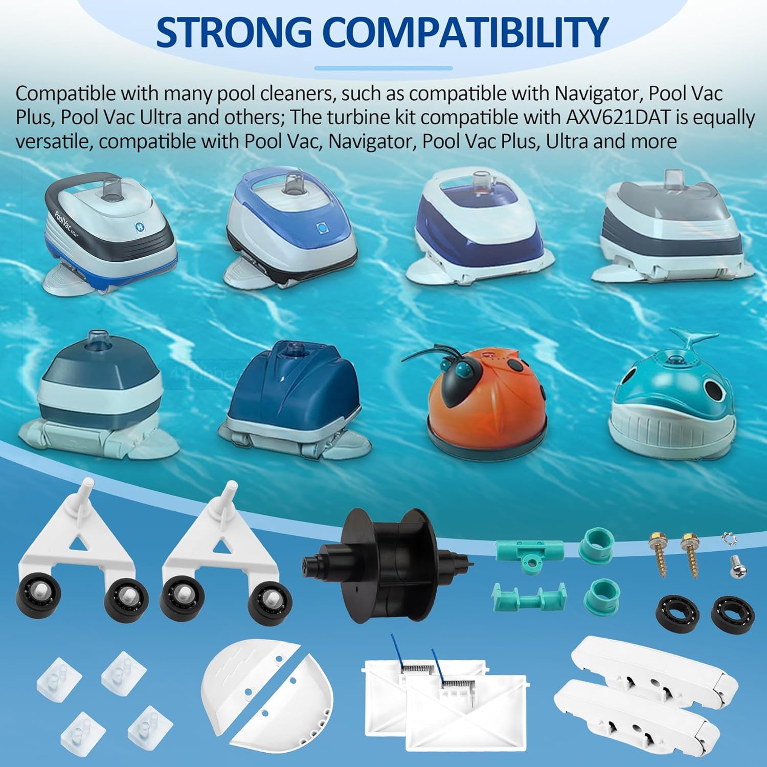 AXV417WHP - Kit de columpio para limpieza de piscinas y AXV621DAT A-Frame