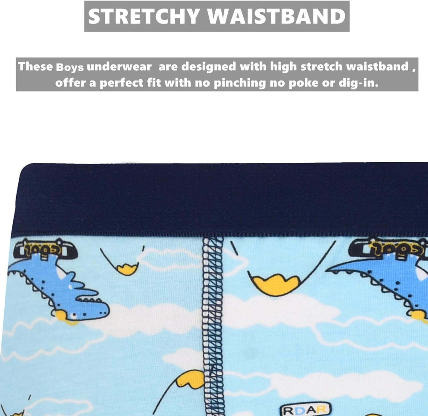 Boys Breathable Dinosaur Car Cotton Boxer Brief Underwear Sets - Image 5