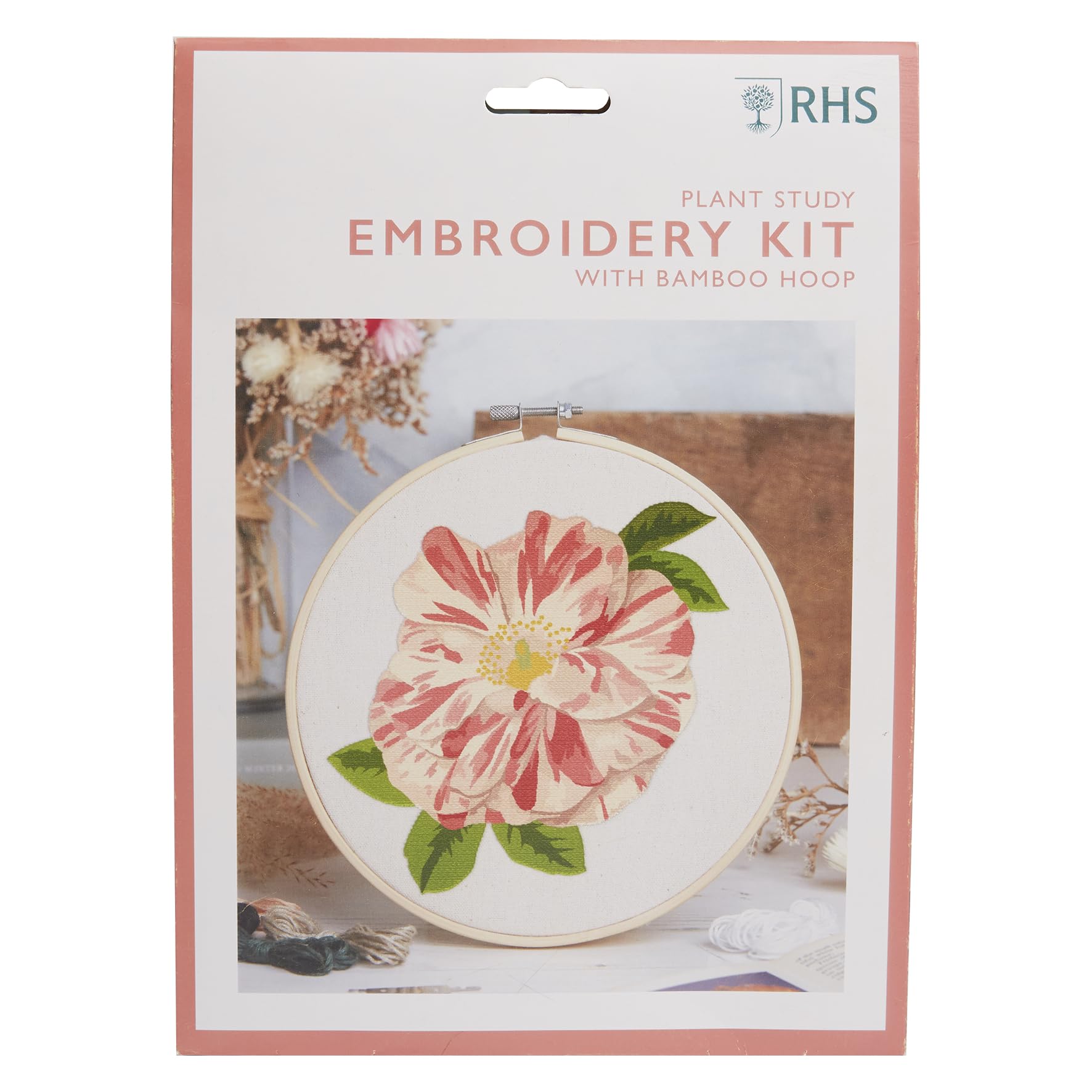 Rhs Plant Study The Royal Horticultural Society Embroidery Hoop Decoration Kit, Design, 8", Embroidery Kits For Adults & Cross Stitch Kits For Adults Beginners, Gift Idea, With Embroidery Pattern