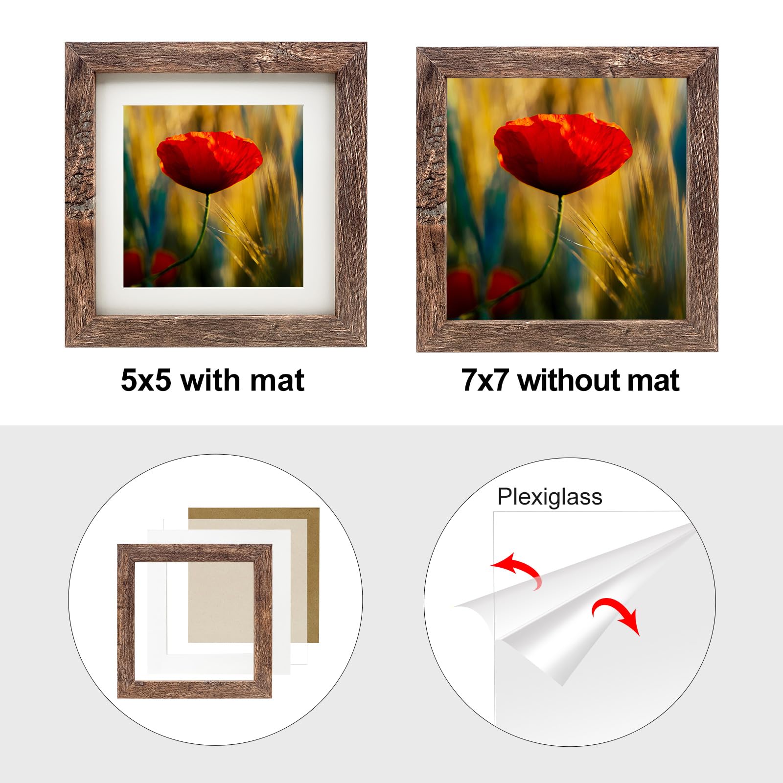 Amazon.com - LEKAIYA 7x7 Picture Frames Set of 2, Square