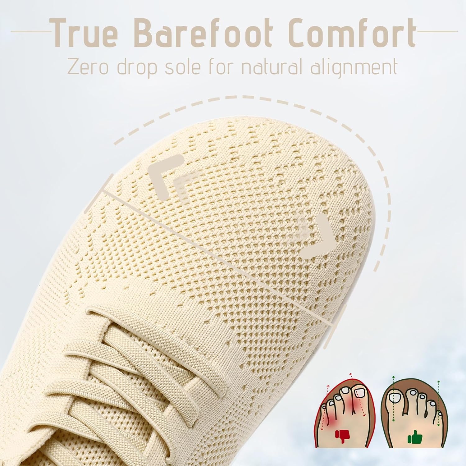 Barefoot Shoes Women Wide Slip-On Barefoot Running Tennis Walking Sneakers Minimalist Breathable Shoes Zero Drop Sole for Workout Gym Travel - Image 5