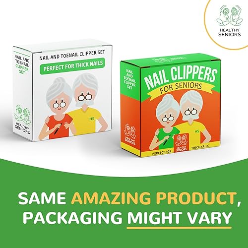 Miniatura 8 de Cortaúñas gruesas para personas mayores, juego de 4 piezas de cortaúñas resistente con herramientas de grado podólogo, mandíbula ancha y cabeza