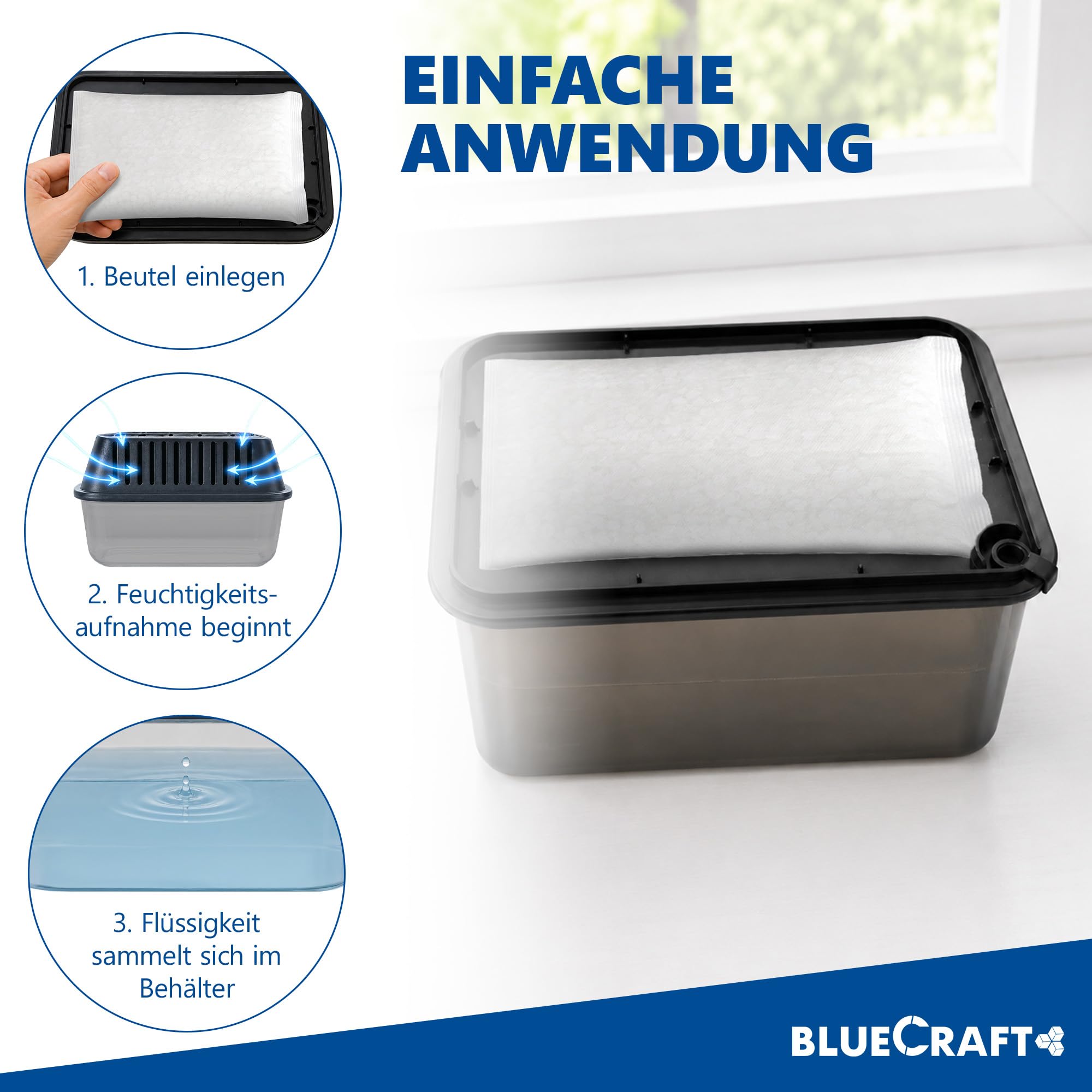 Bluecraft 30x 1kg Luftentfeuchter Nachfüllpack Entfeuchter Granulat