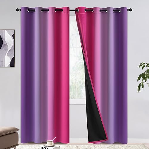 COSVIYA Cortinas y cortinas 100% opacas de 84 pulgadas de largo, juego de 2 paneles de cortinas opacas para oscurecer la habitación, con ojales, con