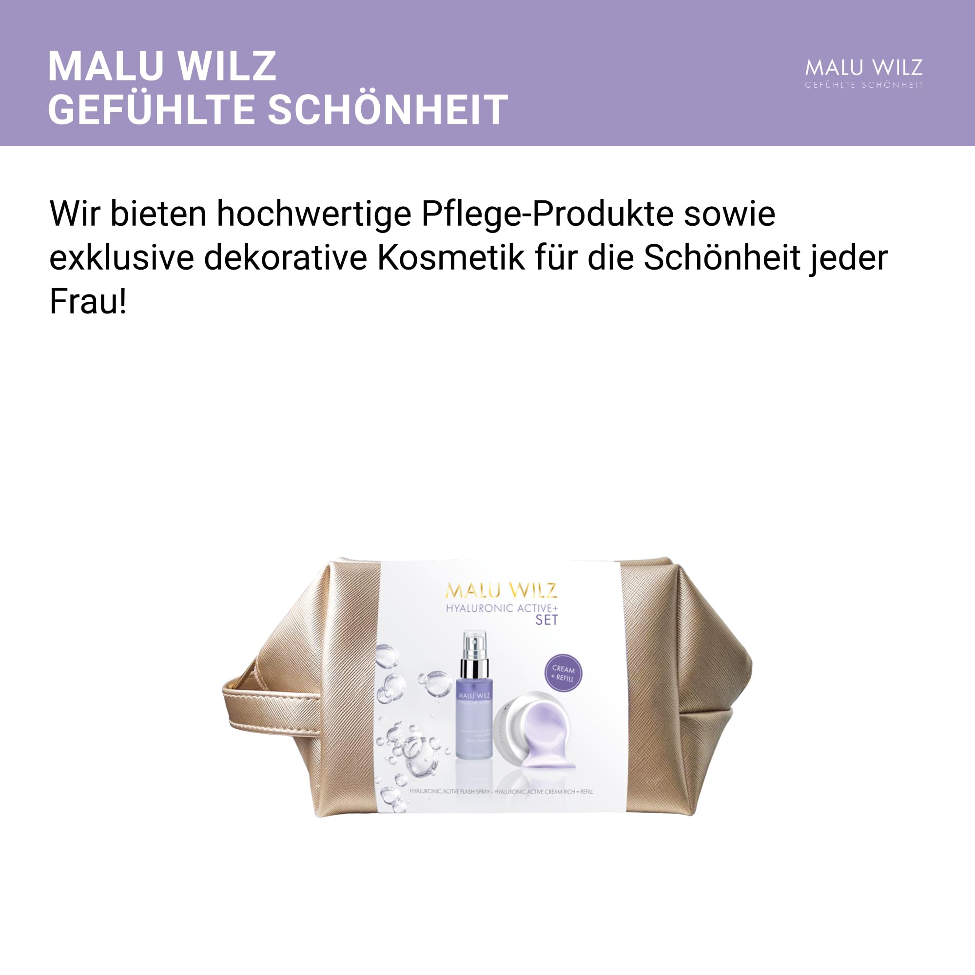 Malu Wilz Hyaluronic Active+ Pflegeset - Beauty Set mit Hyaluronic Active+ Cream Rich, Hyaluronic Active+ Cream Rich Refill und Hyaluronic Active+ Flash Spray