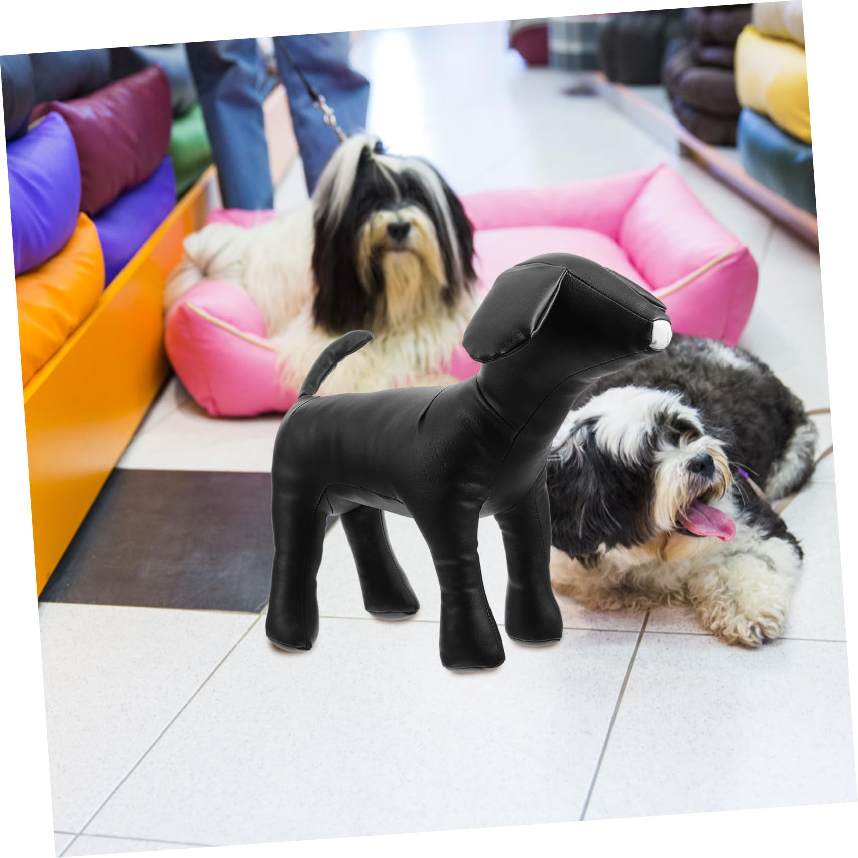 Mannequin de Chien en Cuir PU Noir pour Vêtements d'animaux, Modèle Polyvalent et Facile à Nettoyer, pour Présentation et Exposition de Produits Canins