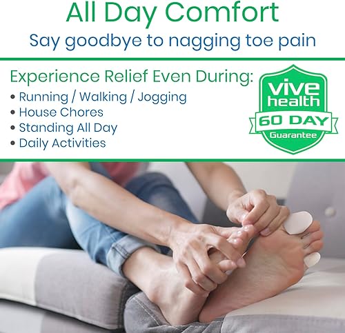 Miniatura 3 de ViveSole Protectores de dedos de gel suave para hombres y mujeres, (10 unidades) para aliviar el dolor de pies, fundas acolchadas flexibles para