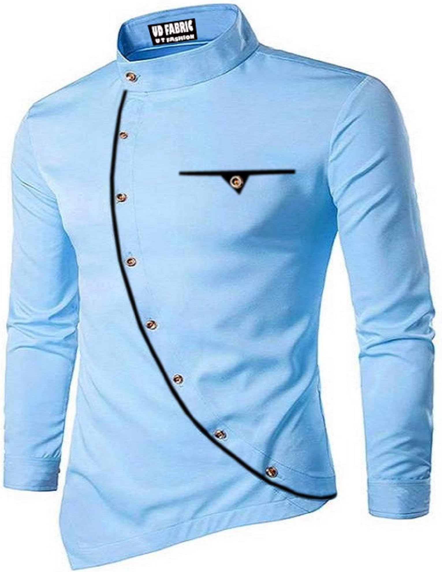 Men's Plain Curve Solid Slim Fit Cotton Shirt