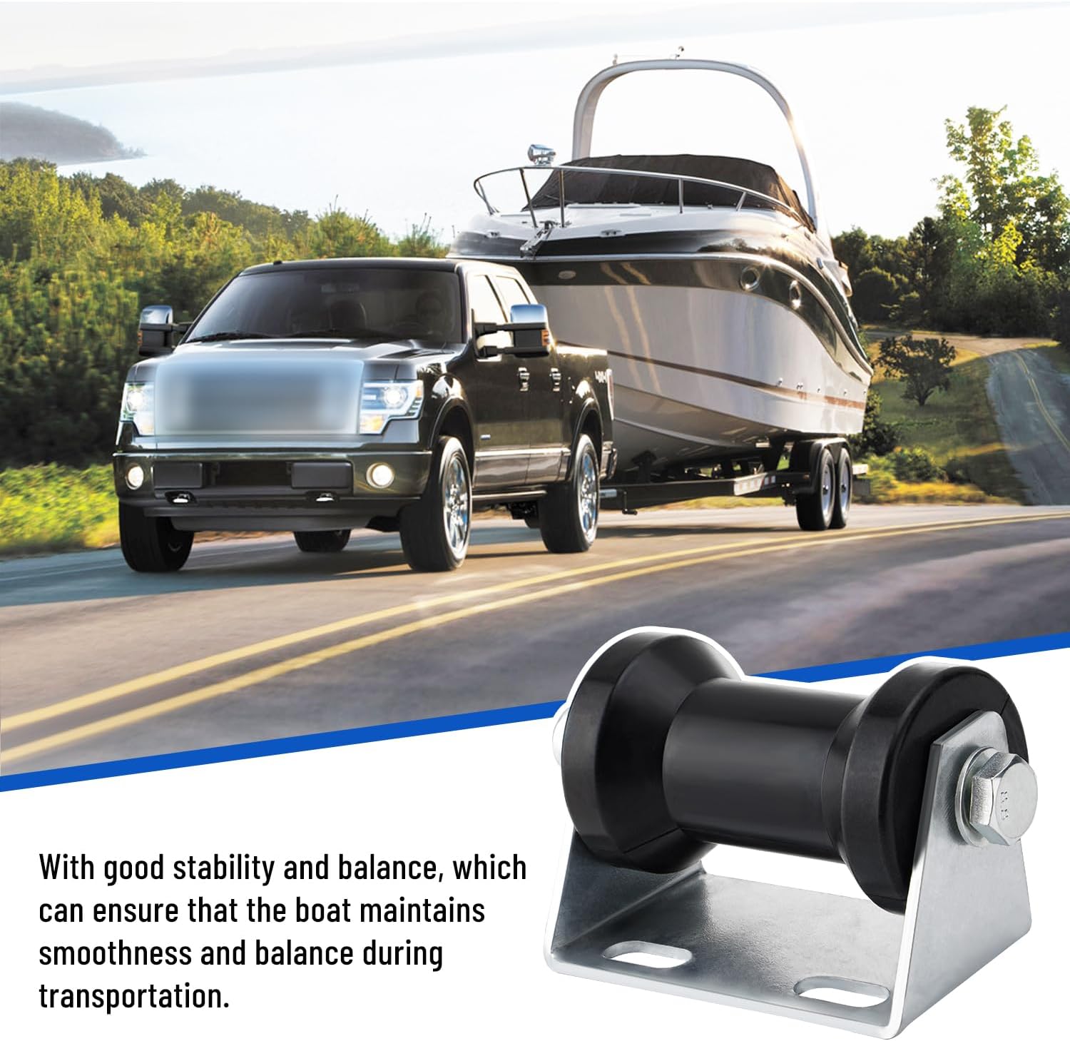 Boat Trailer Rollers with Brackets 5" Keel Roller Assembly Kit for Boat Trailer