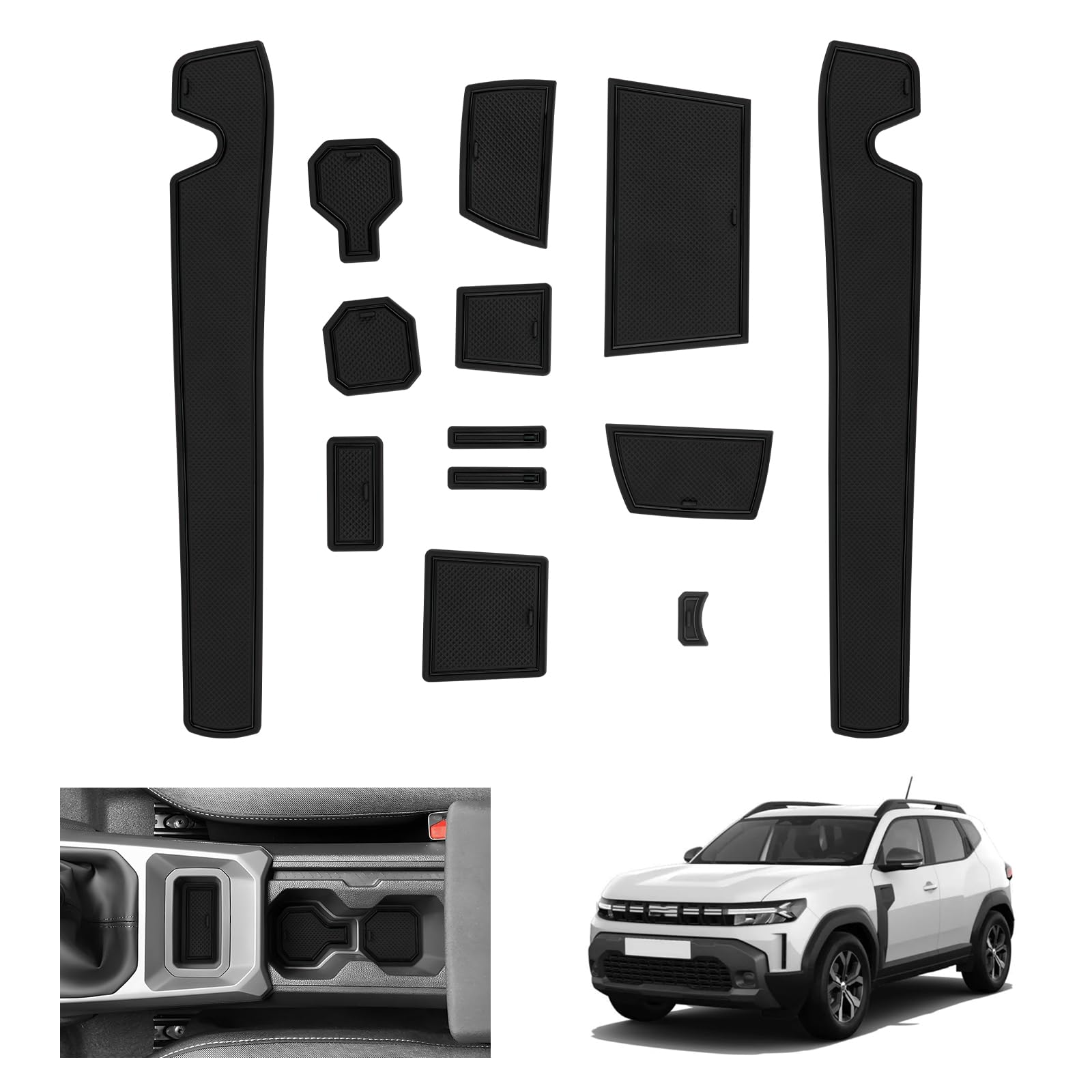RUIYA per Dacia Duster 2018 2019 2020 2021 Tappetino per scanalatura porta auto antiscivolo Slot Pad Auto Interno Dacia Duster Accessori 2021  34
