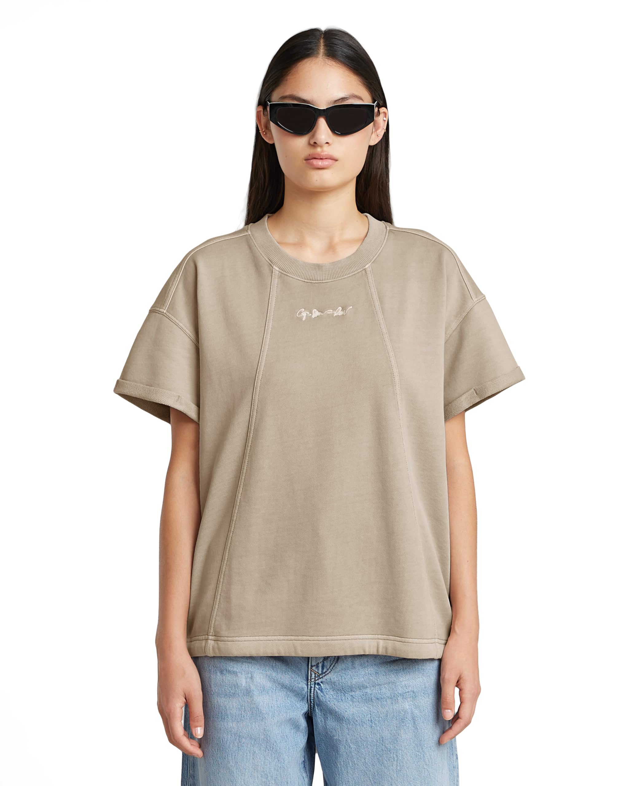 G-Star Damen Overdyed Seam Details Ss Sw Wmn Sweater