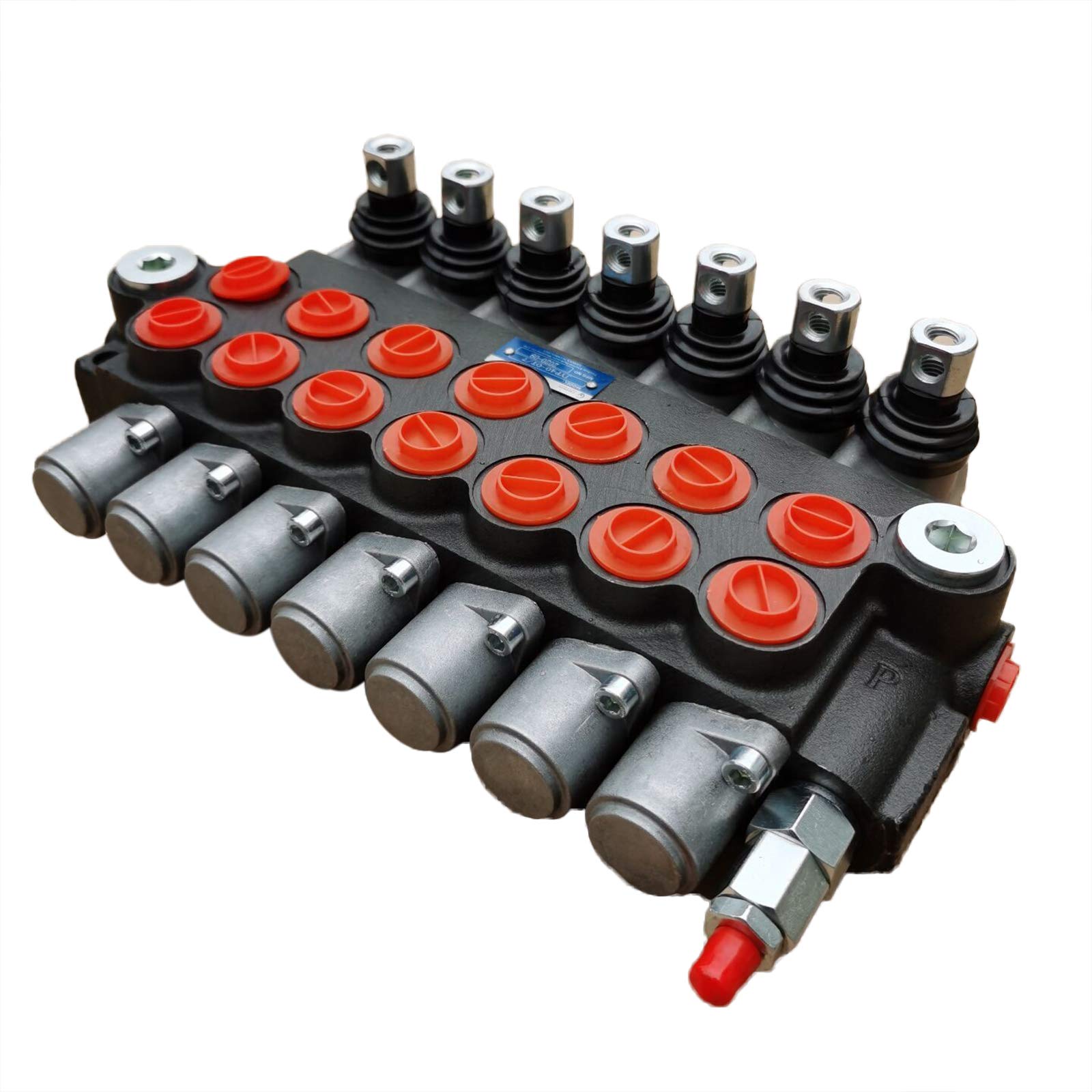 Valvola di controllo manuale idraulica, valvola idraulica, valvola di controllo manuale a doppia azione, 7 volte, 3600 PSI, 60 l/min, 13GPM + leva, per cilindri a doppia azione idraulici