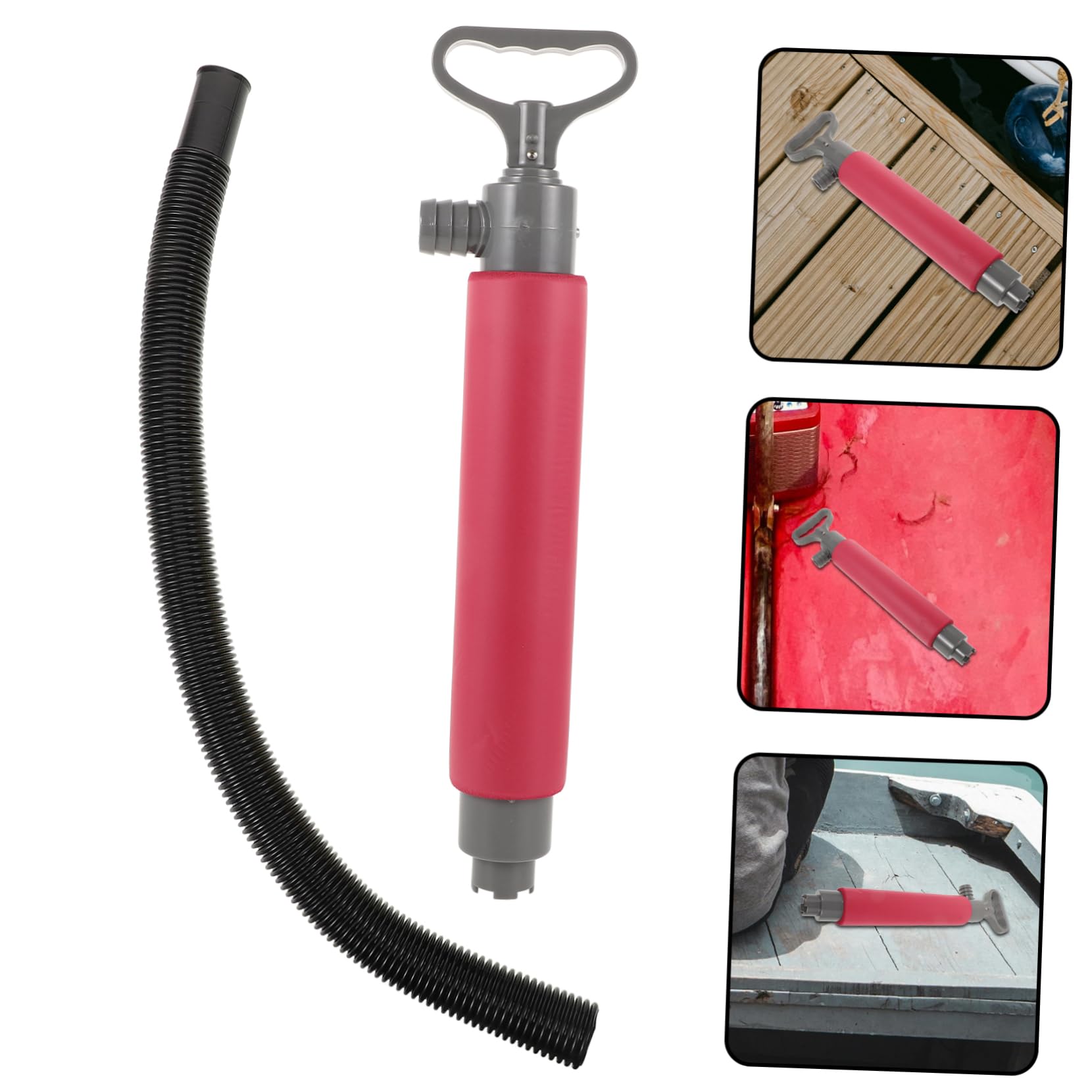 INOOMP Manuelle Bilgenpumpe für Kajak und Lukenöffnung mit Großem Fördervolumen und Ergonomischem Griff aus Robustem Kunststoff Praktische Wasserpumpe