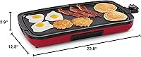 Vista 10 de DASH Everyday plancha eléctrica antiadherente de lujo con placa de cocción extraíble, para panqueques, hamburguesas, quesadillas, huevos y otros Rojo