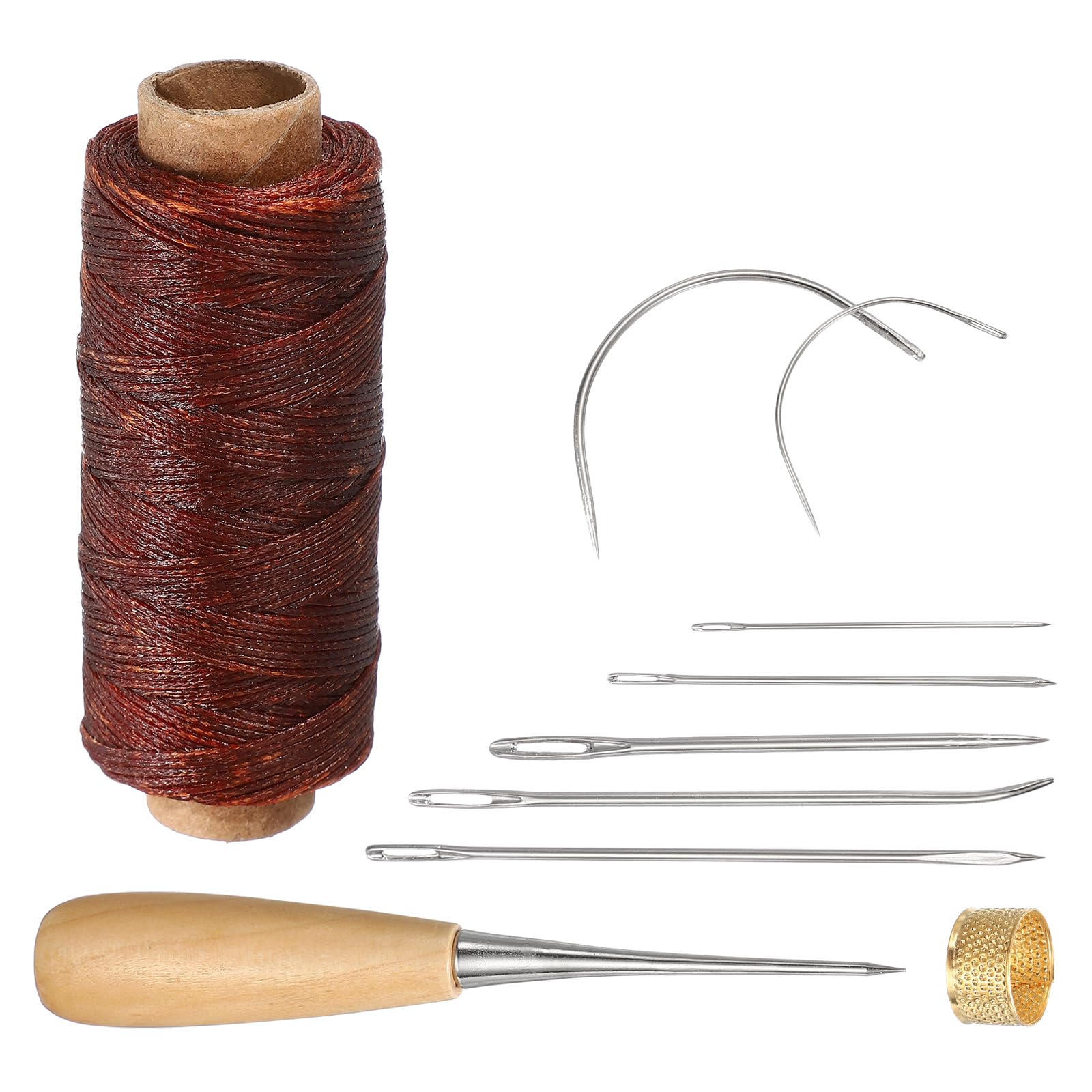 Fil cire pour reliure et tressage marron fonce 110 yards 150D