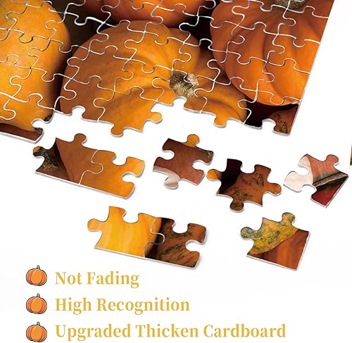 Miniatura 4 de Rompecabezas de calabaza de otoño para adultos, 1000 piezas, rompecabezas de otoño de cosecha de Acción de Gracias, rompecabezas de otoño de 1000