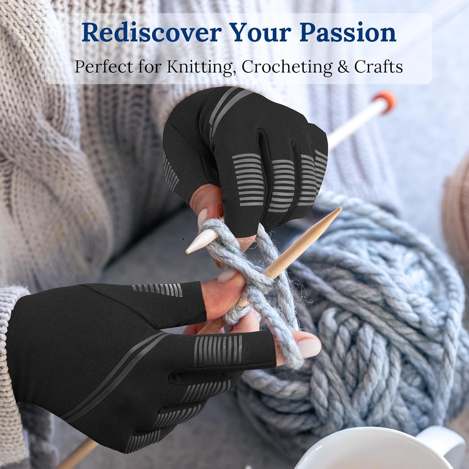 Arthritis Gloves for Women for Pain,All-Around Compression Gloves for Men,Finger extension with Anti-Slip Grip,Support Gloves for Pain Relief,Carpal Tunnel - Image 6