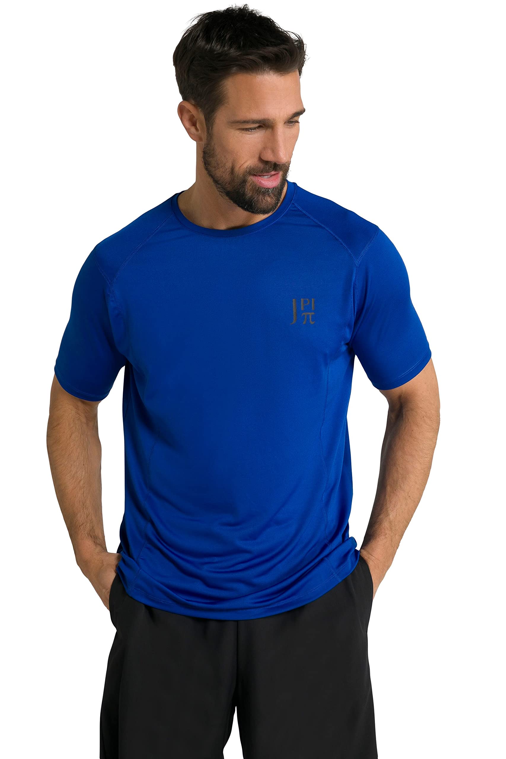 JP 1880 Men's Jay-pi Functional Flexnamic Fitness Half Sleeve Quickdry T-Shirt, Anthracite Mixture, 5XL