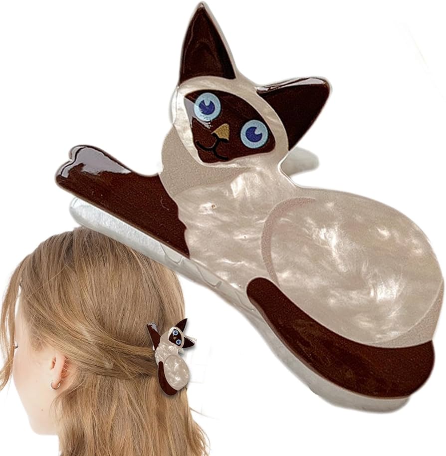 じゃれねこチャンとコーデュロイ♡ヘアクリップヒョウ柄