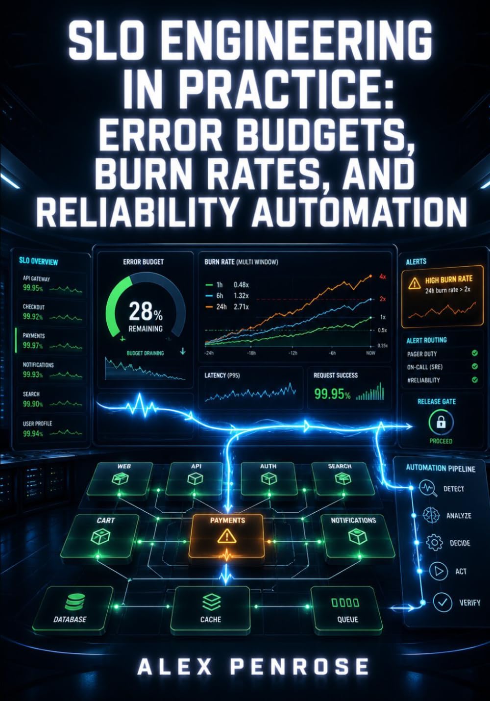 SLO ENGINEERING IN PRACTICE: ERROR BUDGETS, BURN RATES, AND RELIABILITY AUTOMATION: Implement SLIs and SLOs with Prometheus, Sloth, OpenSLO, and Grafana for Production SRE and DevOps Teams