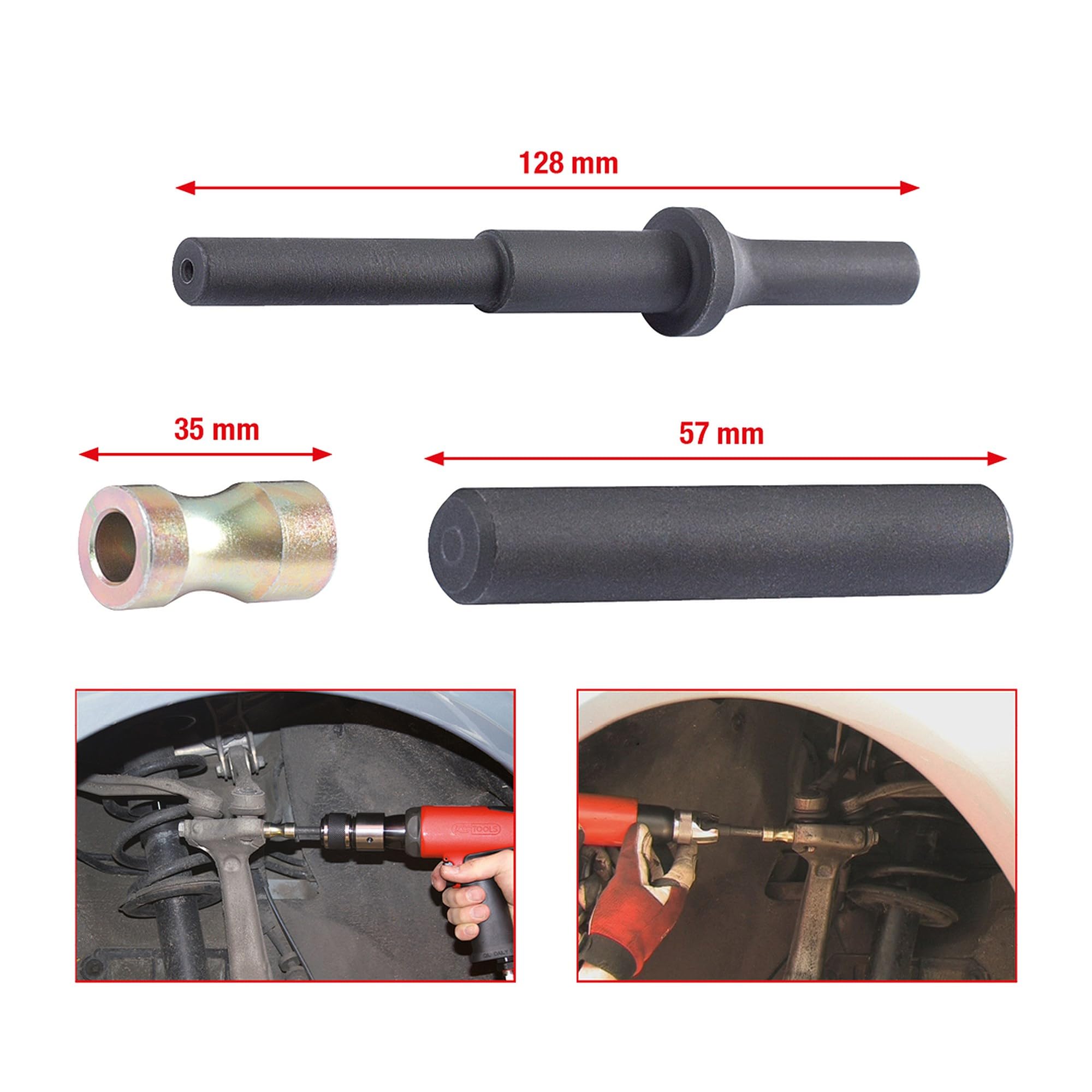 KS Tools 700.5635 Set di Estrattori Bulloni per Assale a Quattro Bracci Vag, 3 Pezzi