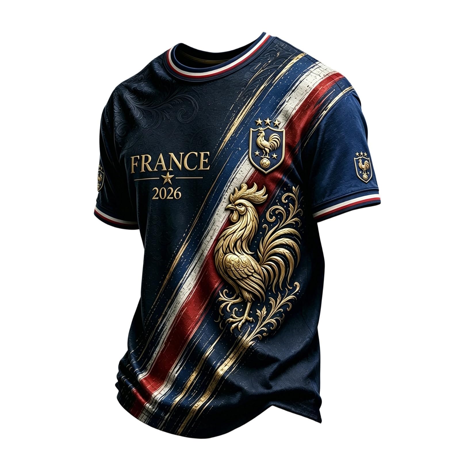 Football Jersey Short Sleeve for Men Classic Style England Football Shirts Sport Casual T-Shirt Ideal for Young Football Fans and Sports Activities 05-Dark Blue 3XL — image 1