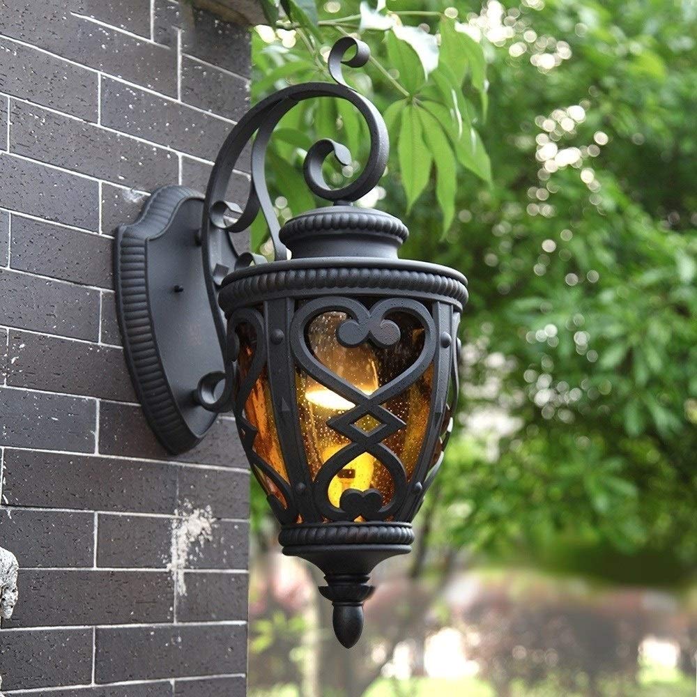 Applique de porche vintage 40/57 cm lanterne extérieure en aluminium pour terrasse et patio