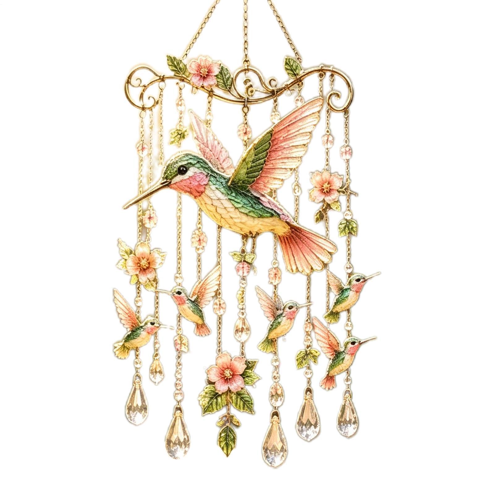 Campanas de viento con colibrí para terraza y balcón que decoran el patio exterior