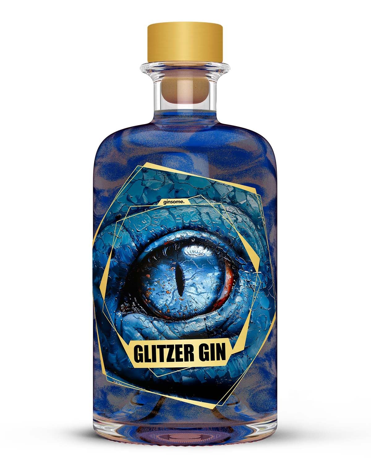ginsome. Glitzer Gin | Fruchtig im Geschmack | Hochwertiger Blauer Gin aus Deutschland | 42% Vol. (1 x 0.5 l)