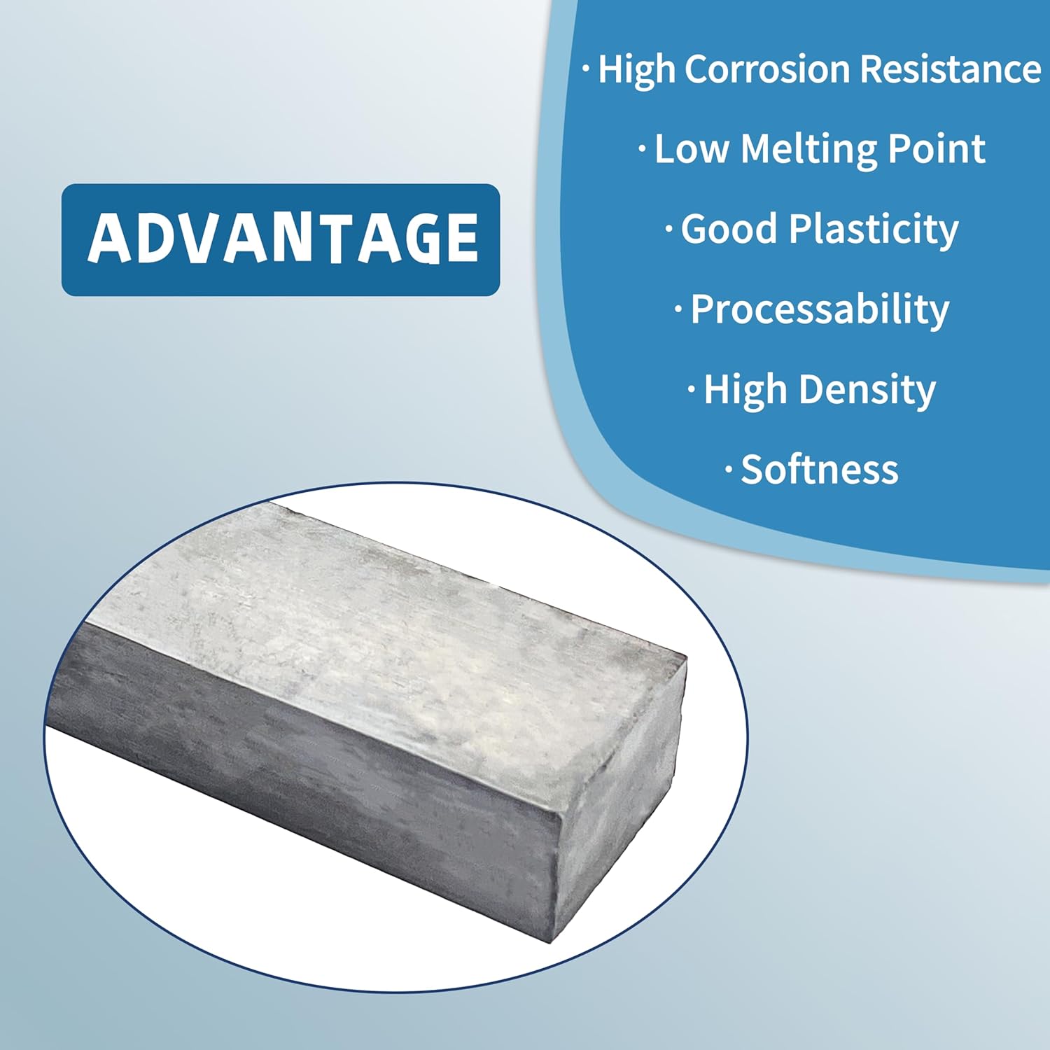Pure Lead Ingots with 99.9% Laboratory-Quality Purity, Used to Lead Bullets Casting, Fishing Sinkers, Fishing Weights (8 Pounds)