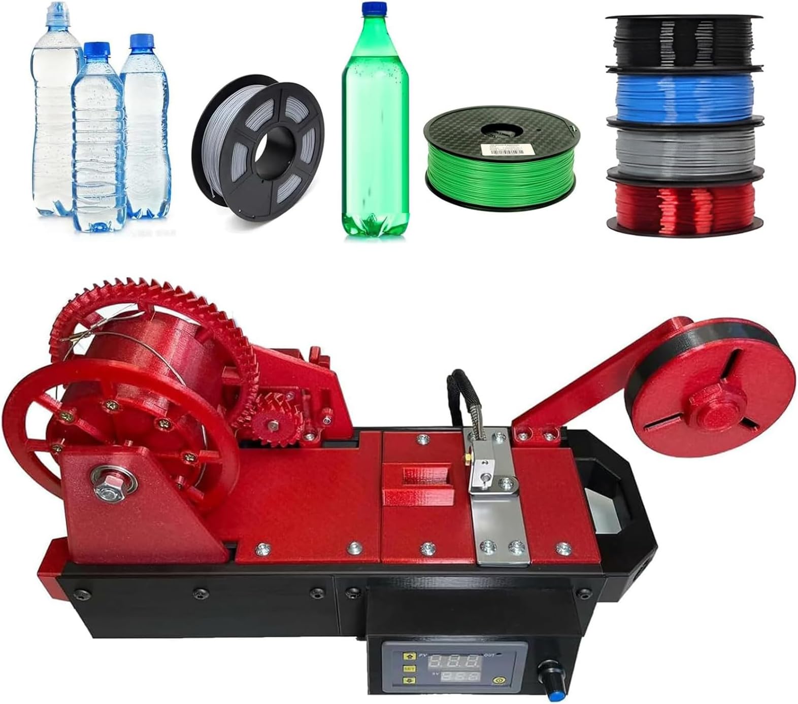 3D Printer Filament Making Machine from Recycled Plastic Bottles with Digital Temperature Control for Home and Studio Use