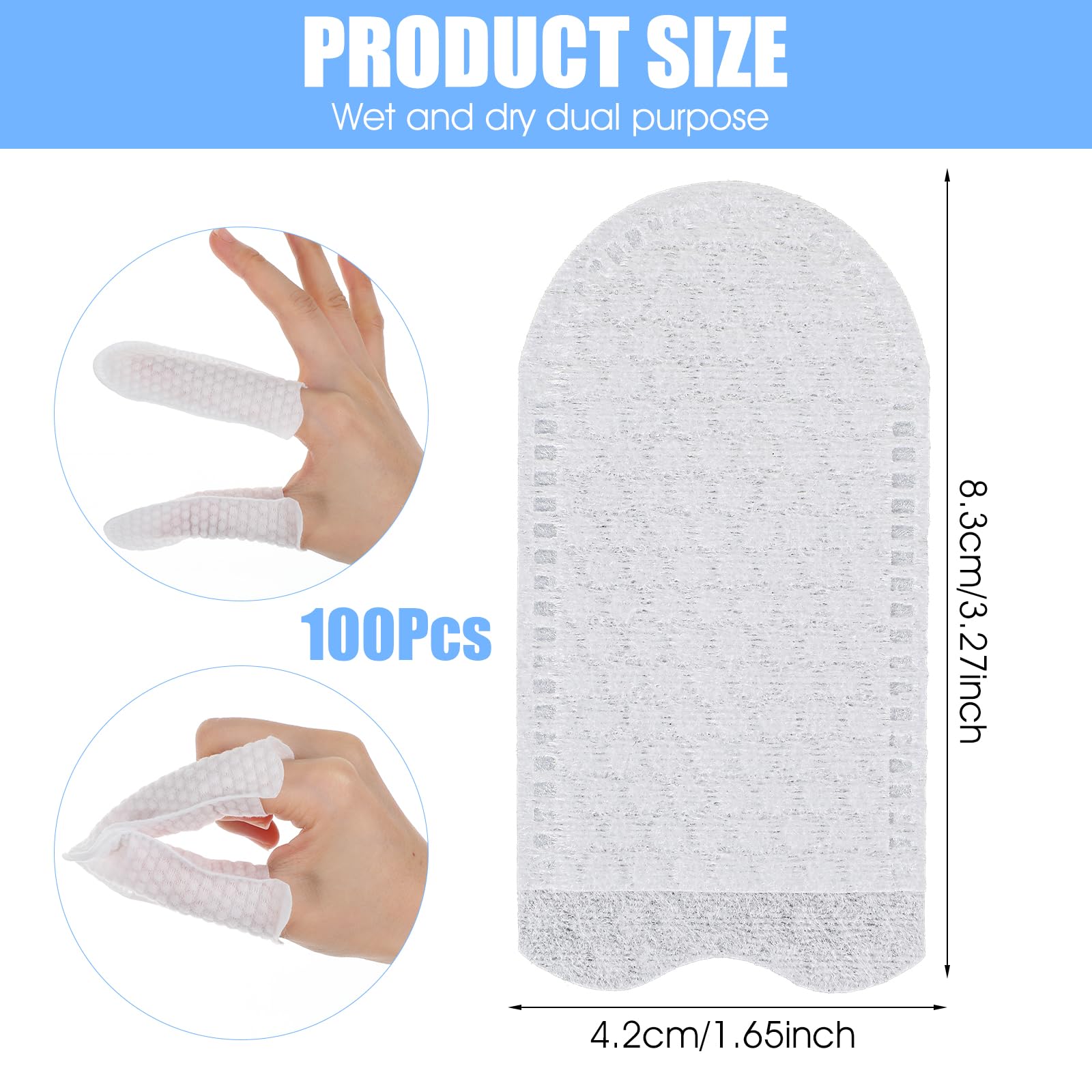 100Pcs Disposable Cotton Finger Cots, Disposable Breathable Pet Ear Wipe Finger Gloves for Dogs Cats Ear Cleaning, Small Glove Sleeves for Pet Cleaning - image 2