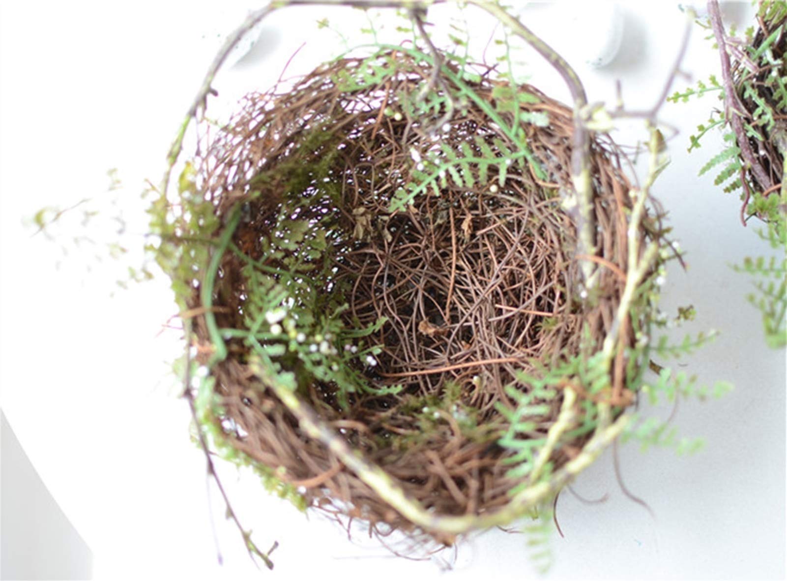 Nichoir Oiseaux Perroquet Artificiel Nid d'oiseaux Canaries avec œufs décoratifs, Cage d'oiseaux nichoirs naturels, 11x5cm, 13x7cm (Size : 11x5cm)
