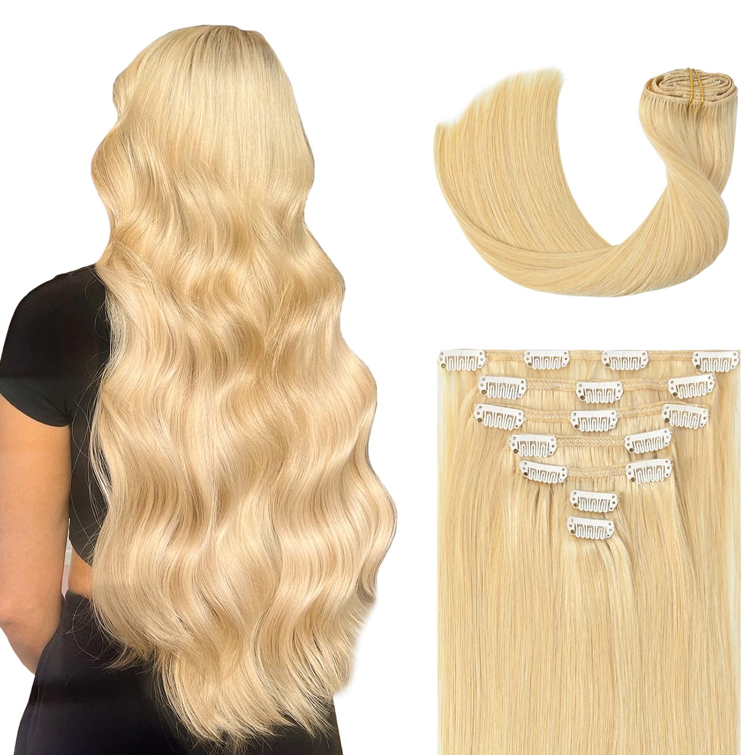 WindTouch Clip in Hair Extensions Human Hair, 15 Inch 75g #4 Medium Brown Hair Extensions for Women Real Human Hair Clip in, Remy Human Hair Extensions Clip ins, Soft Natural Straight — view 67
