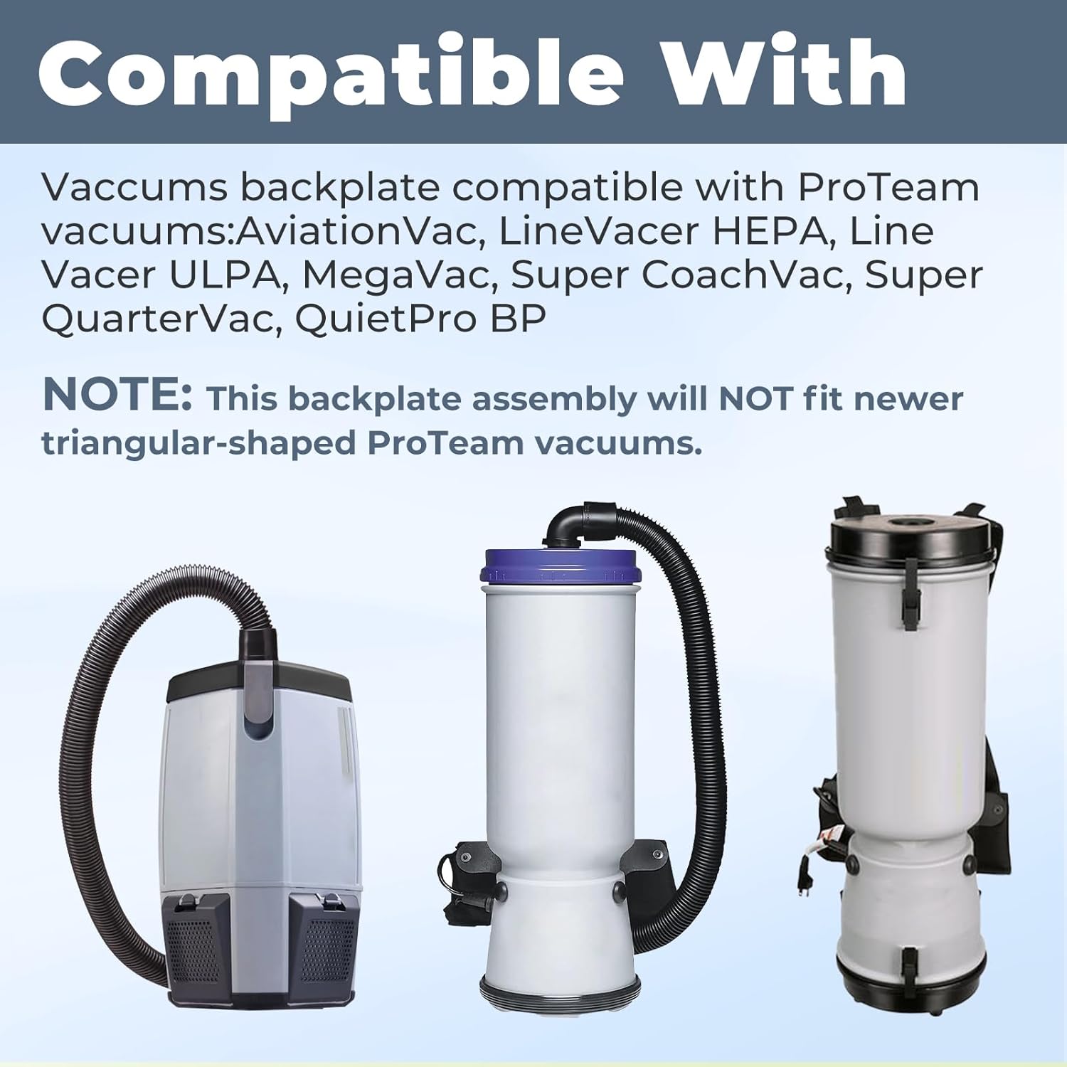 103166 Vacuum Parts & Accessories Replacement for ProTeam,Backplate System Complete Fit for ProTeam AviationVac,LineVacer HEPA,LineVacer ULPA,MegaVac,Super CoachVac,Super QuarterVac,QuietPro BP