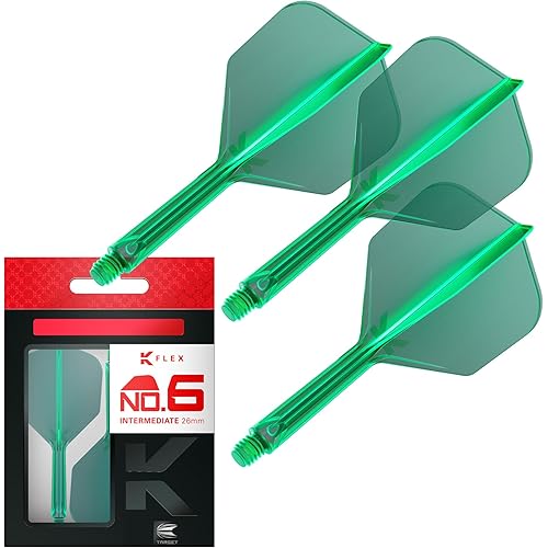 Target Darts K Flex Integrated Dart Flights And Shafts, No.6 | Pack Of 3 K-Flex - No6, Kflex All In One Moulded Dart Flight & Stem Lengths: Short, Intermediate & Medium | Professional Dart Accessories