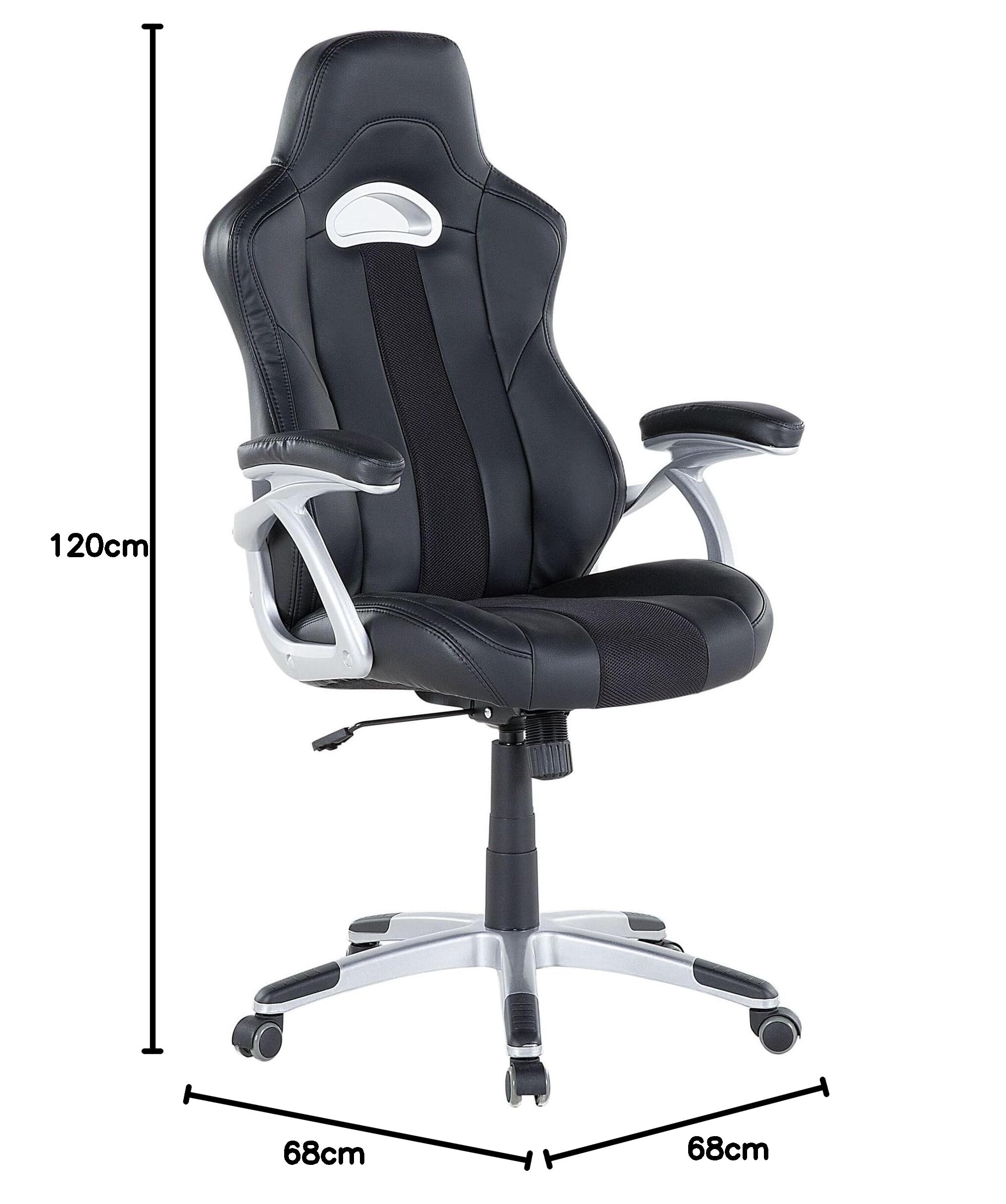 Bürostuhl Höhenverstellbar Ergonomisch Chefsessel Gaming Stuhl, Schreibtischstuhl Homeoffice Drehstuhl 150kg Belastbar, Office Chair Computerstuhl Kunstleder Arbeitsstuhl Bürosessel Bürodrehstuhl