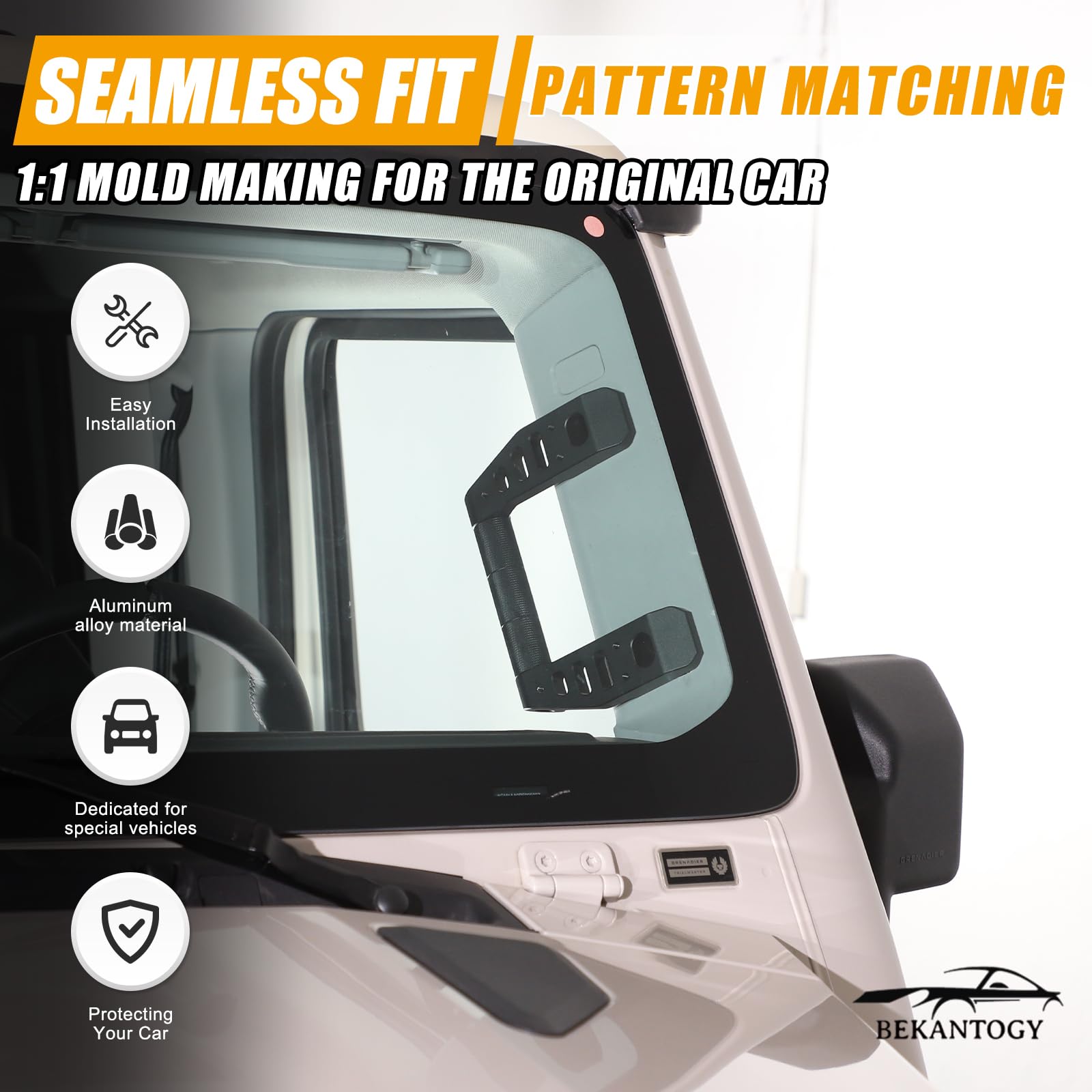 Car A-Pillar Grab Handle Grip Kit Compatible with INEOS Grenadier 2022-2024 Aluminum A-Pillar Grip Handle Car Interior Replacement — view 6