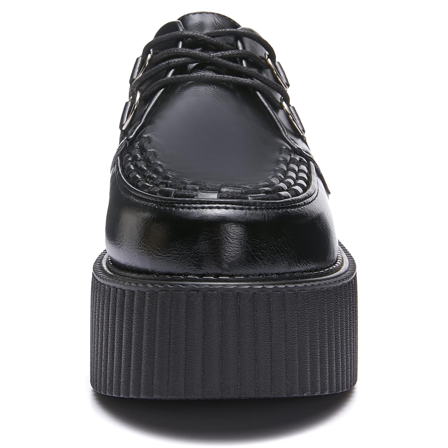 RoseG Creepers Chaussures richelieu plates en cuir Oxford pour femme
